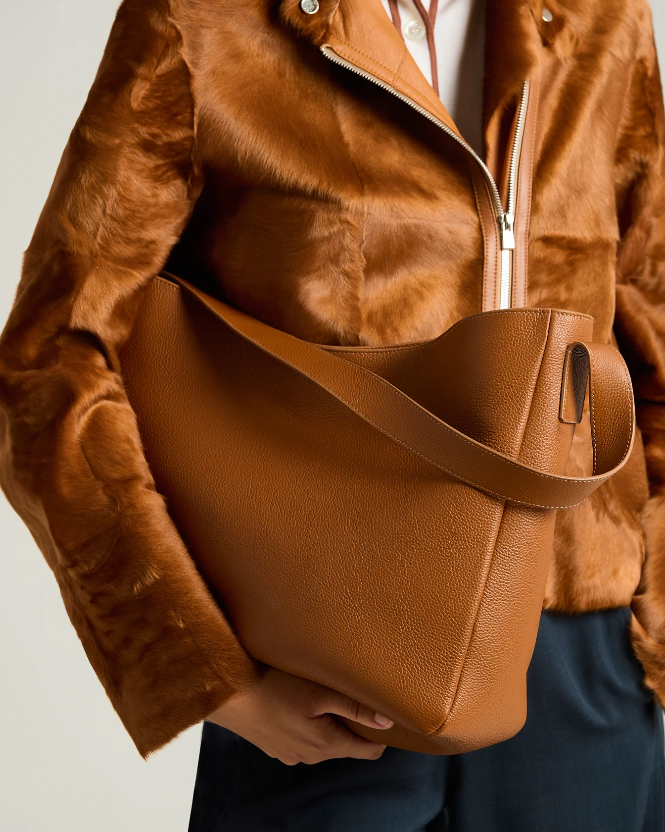 LEATHER EVENING BAG HAZELNUT CALFSKIN - Image 3