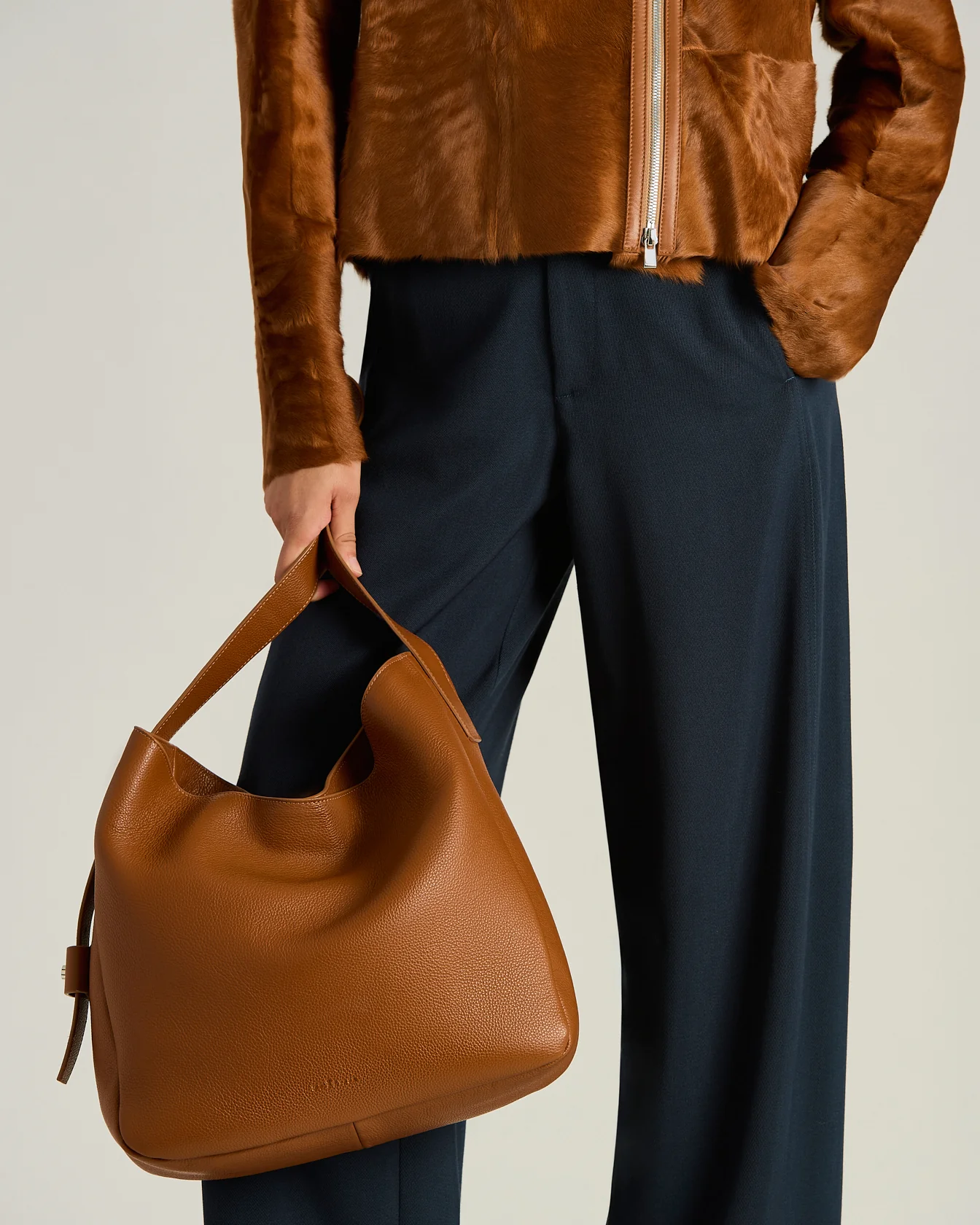 LEATHER EVENING BAG HAZELNUT CALFSKIN - Image 4