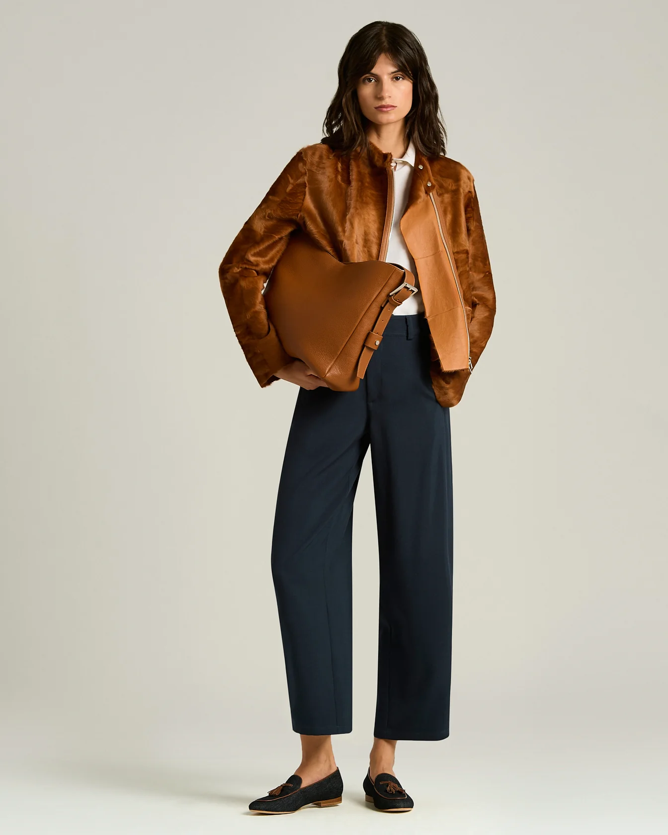 LEATHER EVENING BAG HAZELNUT CALFSKIN - Image 5