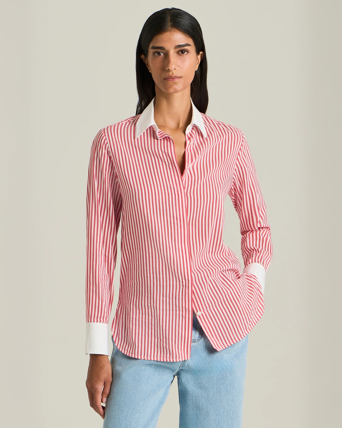 COTTON AND SILK STRIPED SHIRT - Image 2