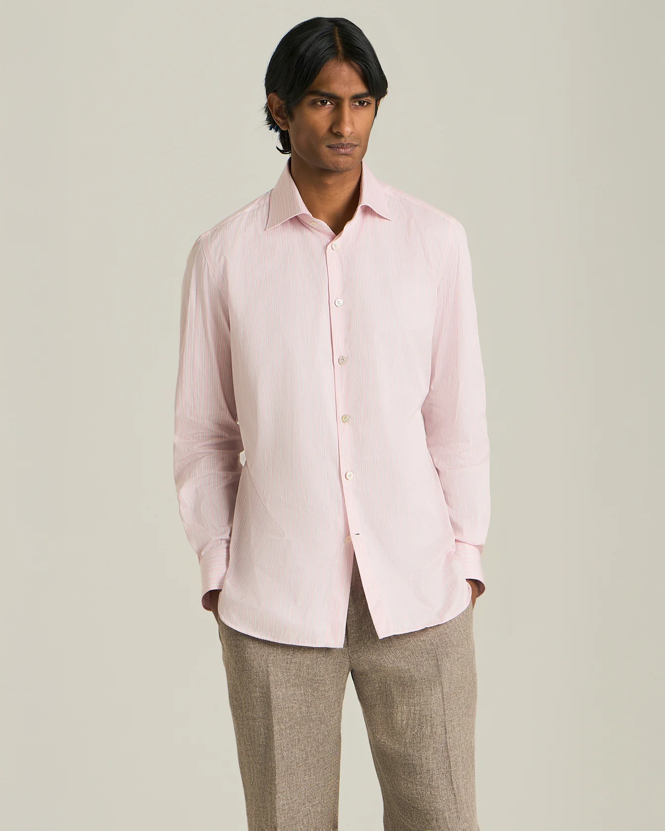 STRIPED COTTON SHIRT - Image 2