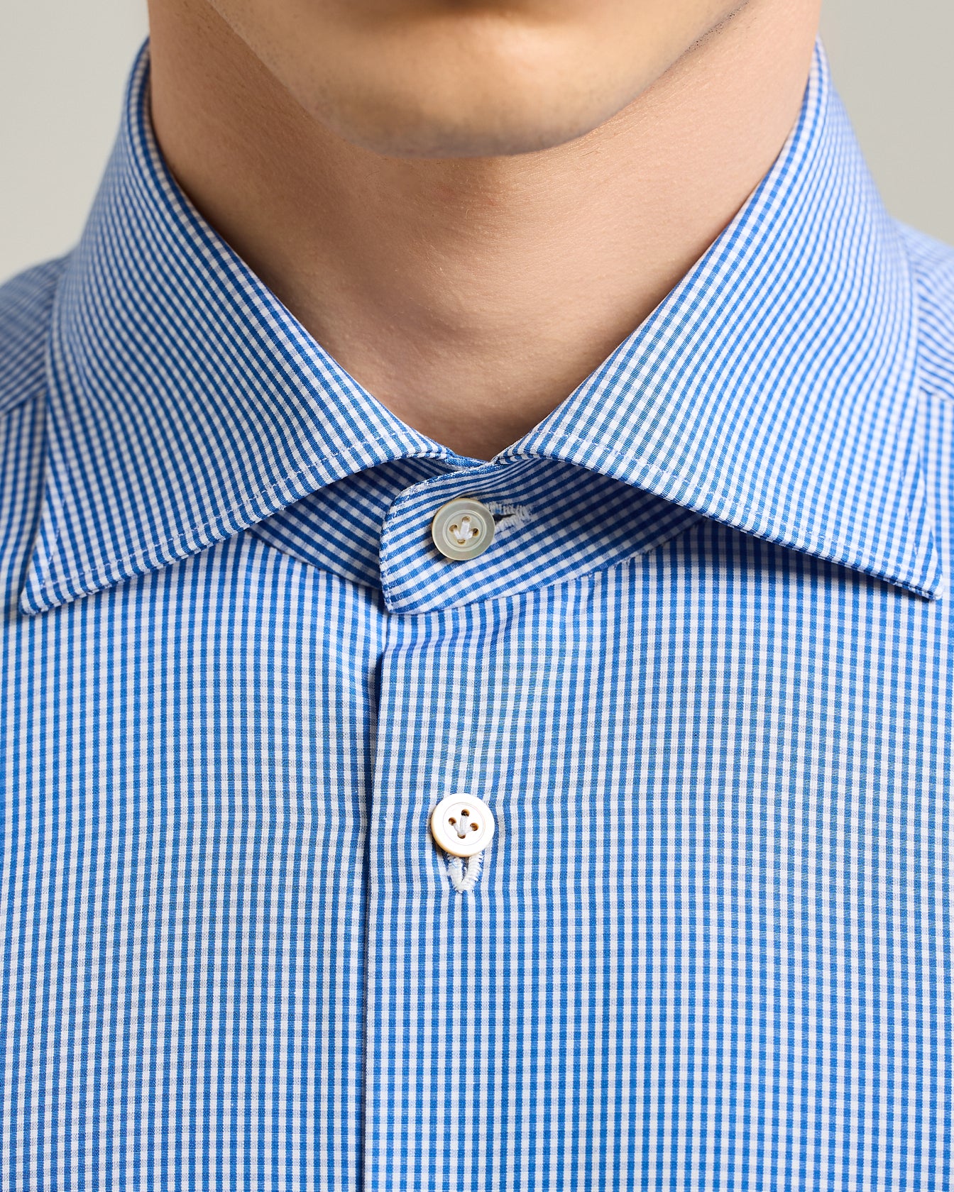FORMAL' REGULAR FIT SHIRT IN LIGHT BLUE CHECKED COTTON - Image 4