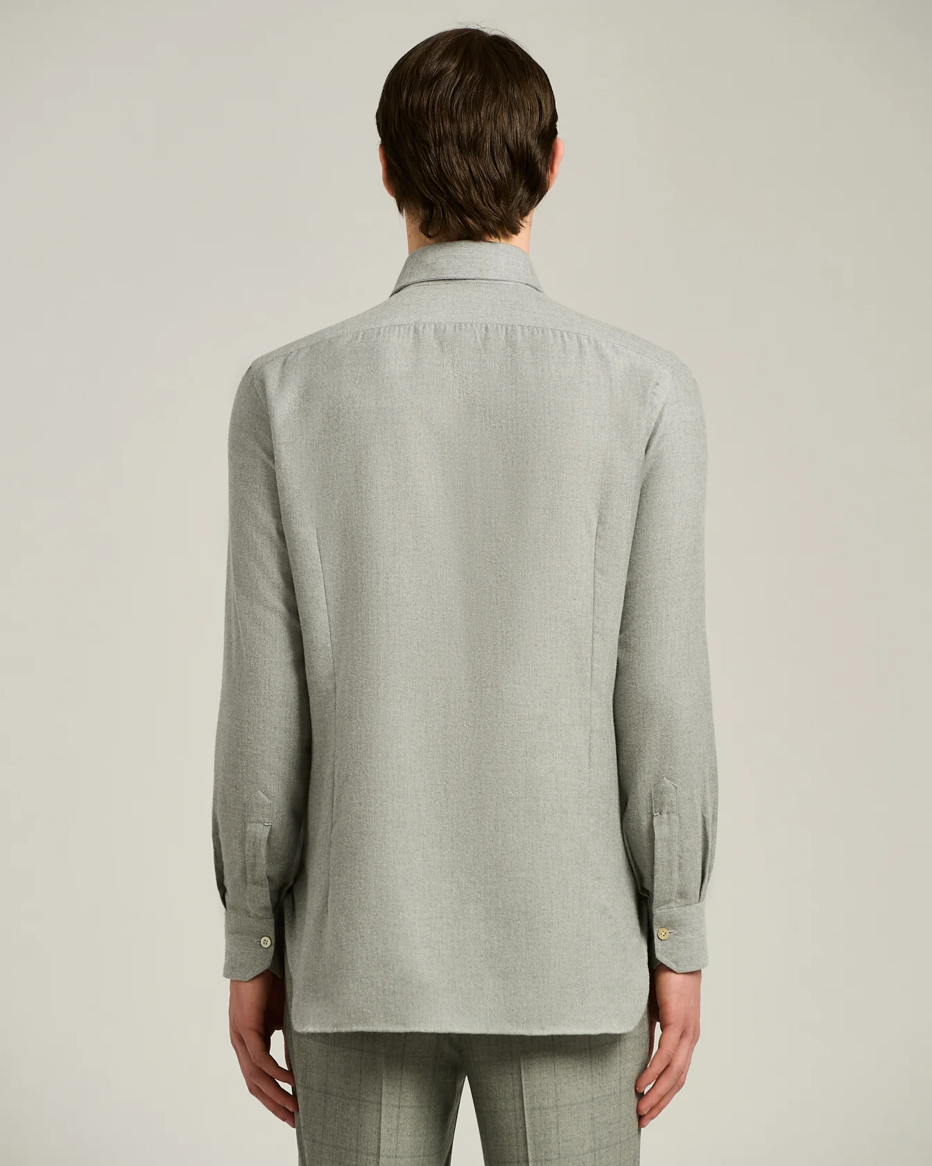 ANTHRACITE FLANNEL SHIRT IN COTTON, SILK AND CASHMERE - Image 3