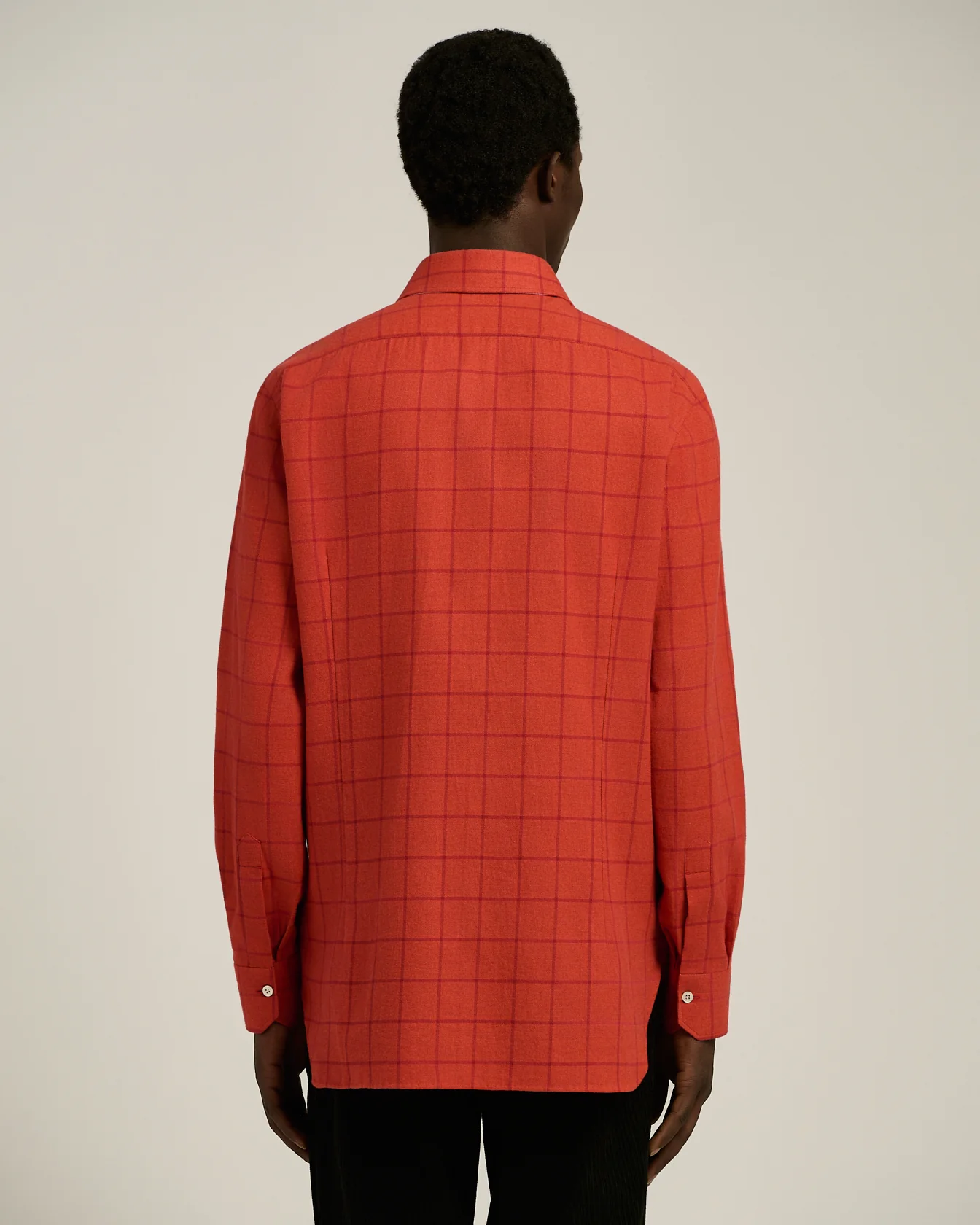 RED PLAID SHIRT IN COTTON FLANNEL - Image 3