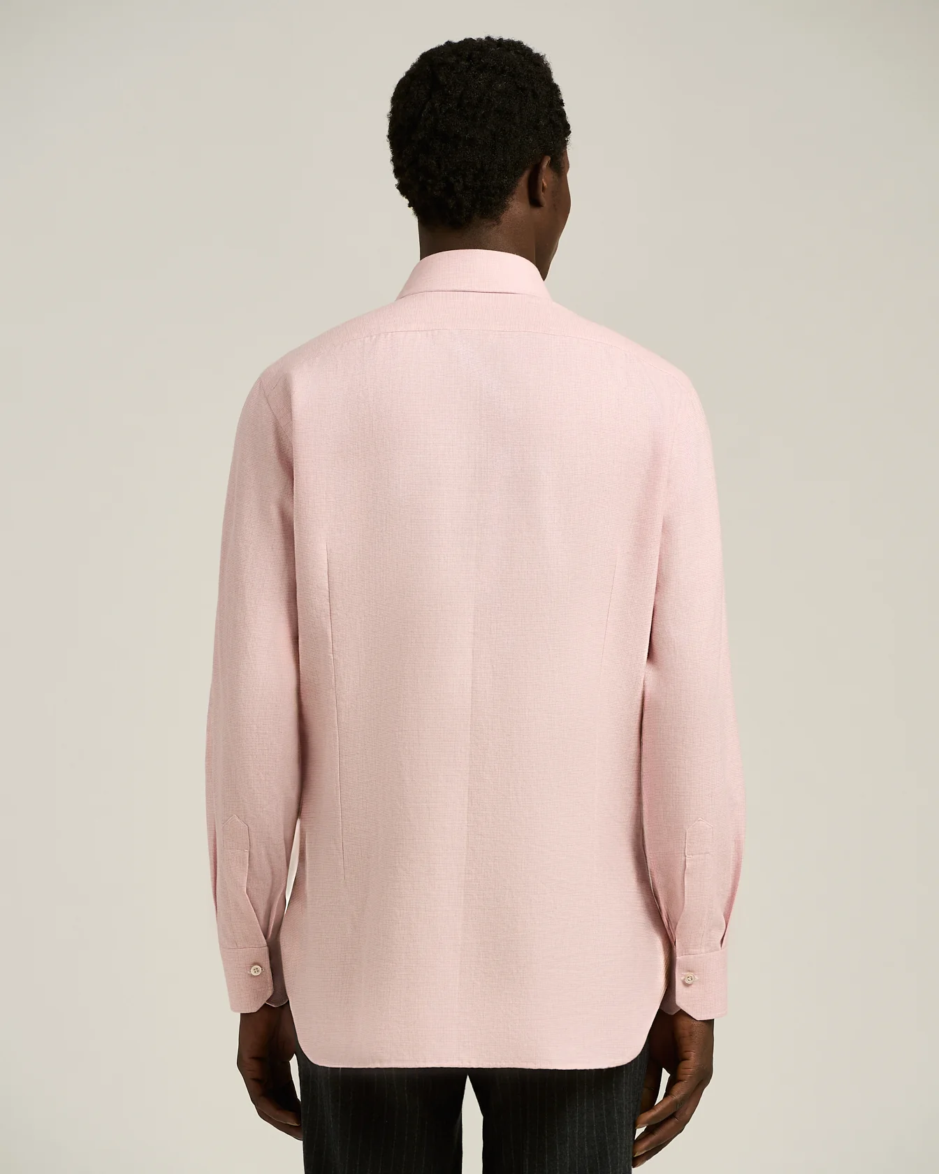 LIGHT-PINK COTTON AND CASHMERE FLANNEL SHIRT - Image 3