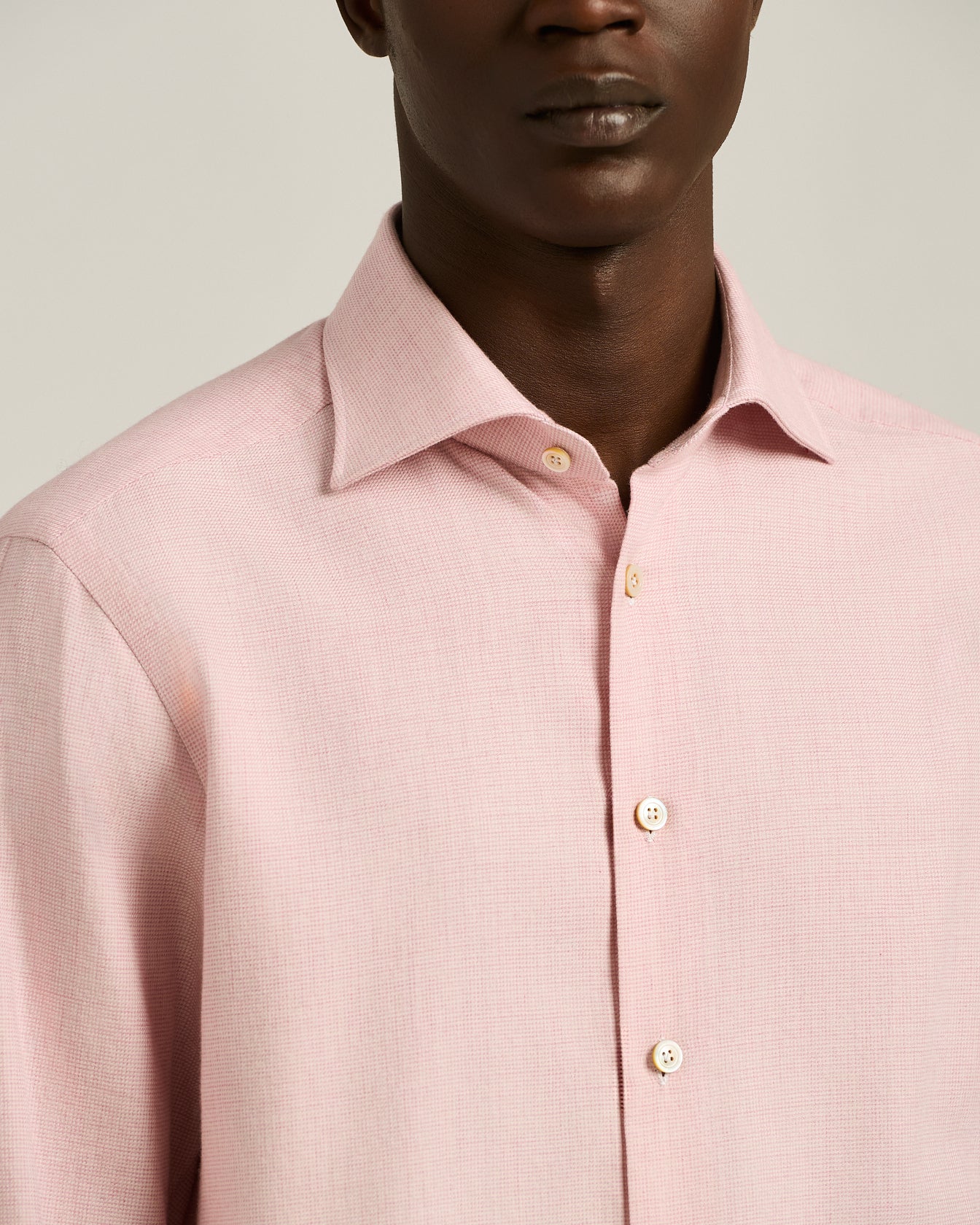 LIGHT-PINK COTTON AND CASHMERE FLANNEL SHIRT - Image 4