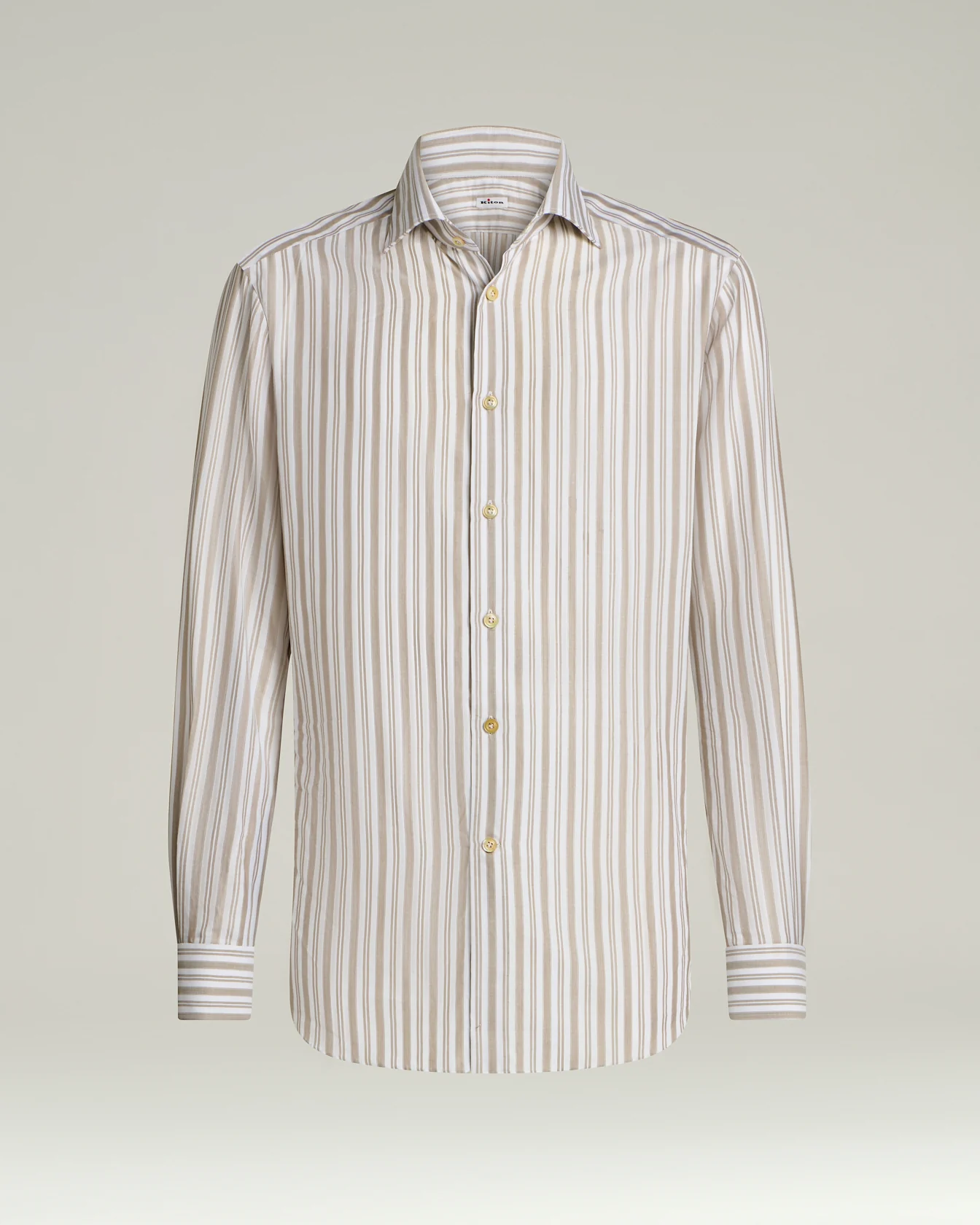 STRIPED COTTON BROWN SHIRT