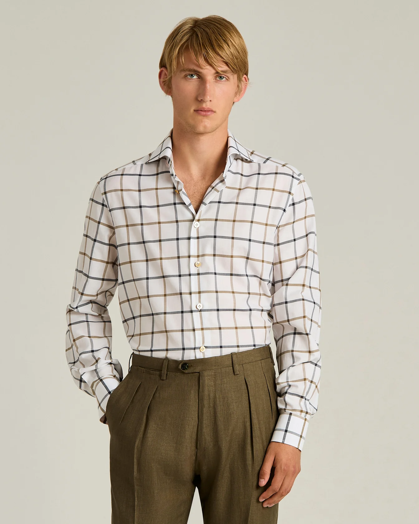 PURE COTTON CHECKED SHIRT - Image 2