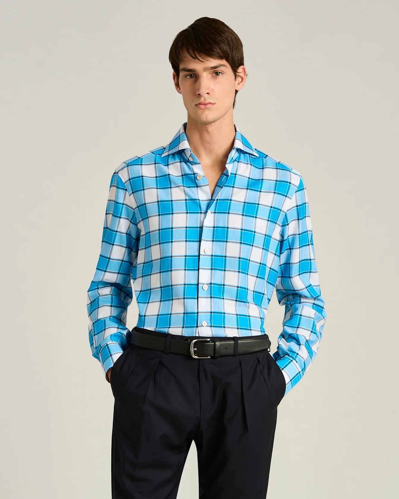 PURE COTTON CHECKED SHIRT - Image 2