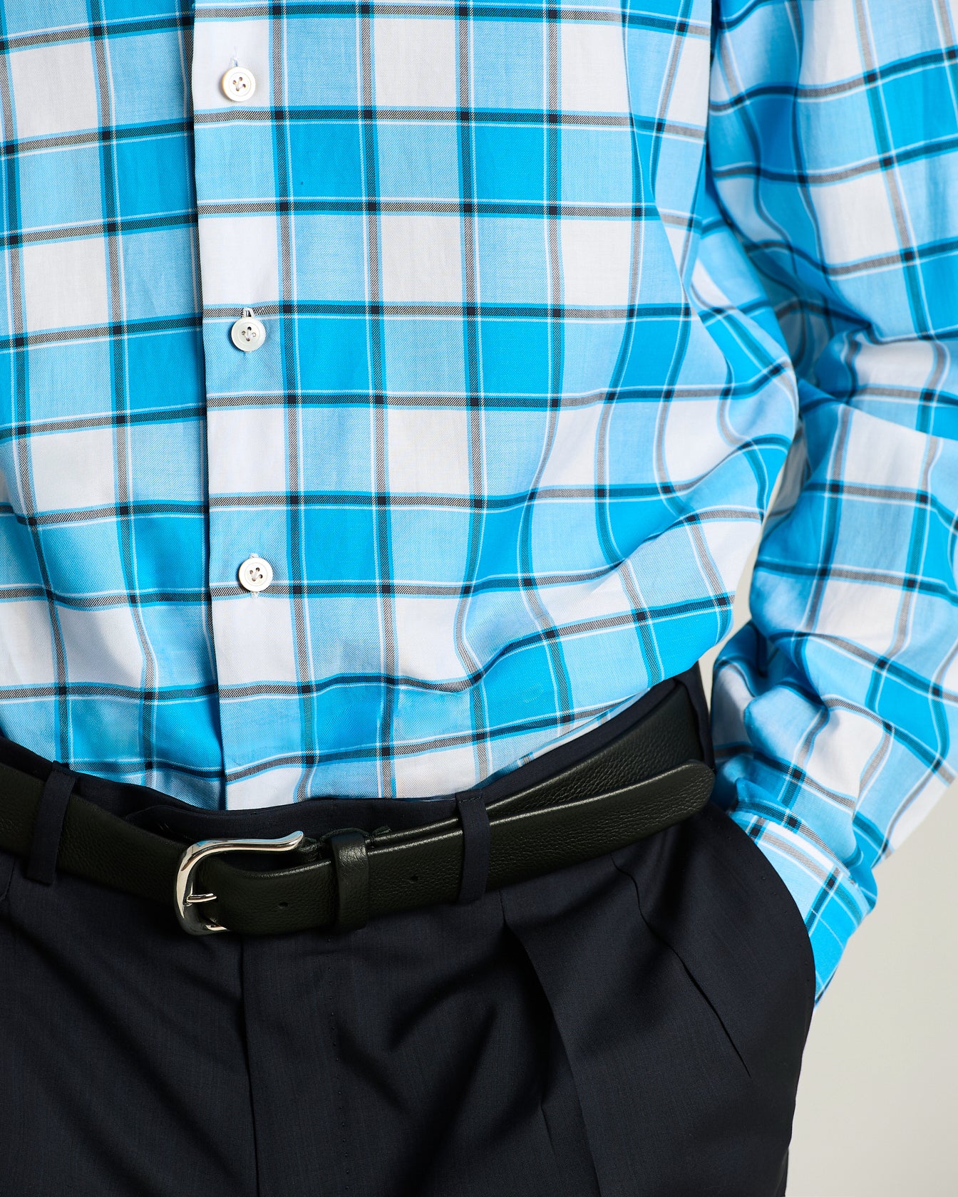 PURE COTTON CHECKED SHIRT - Image 4