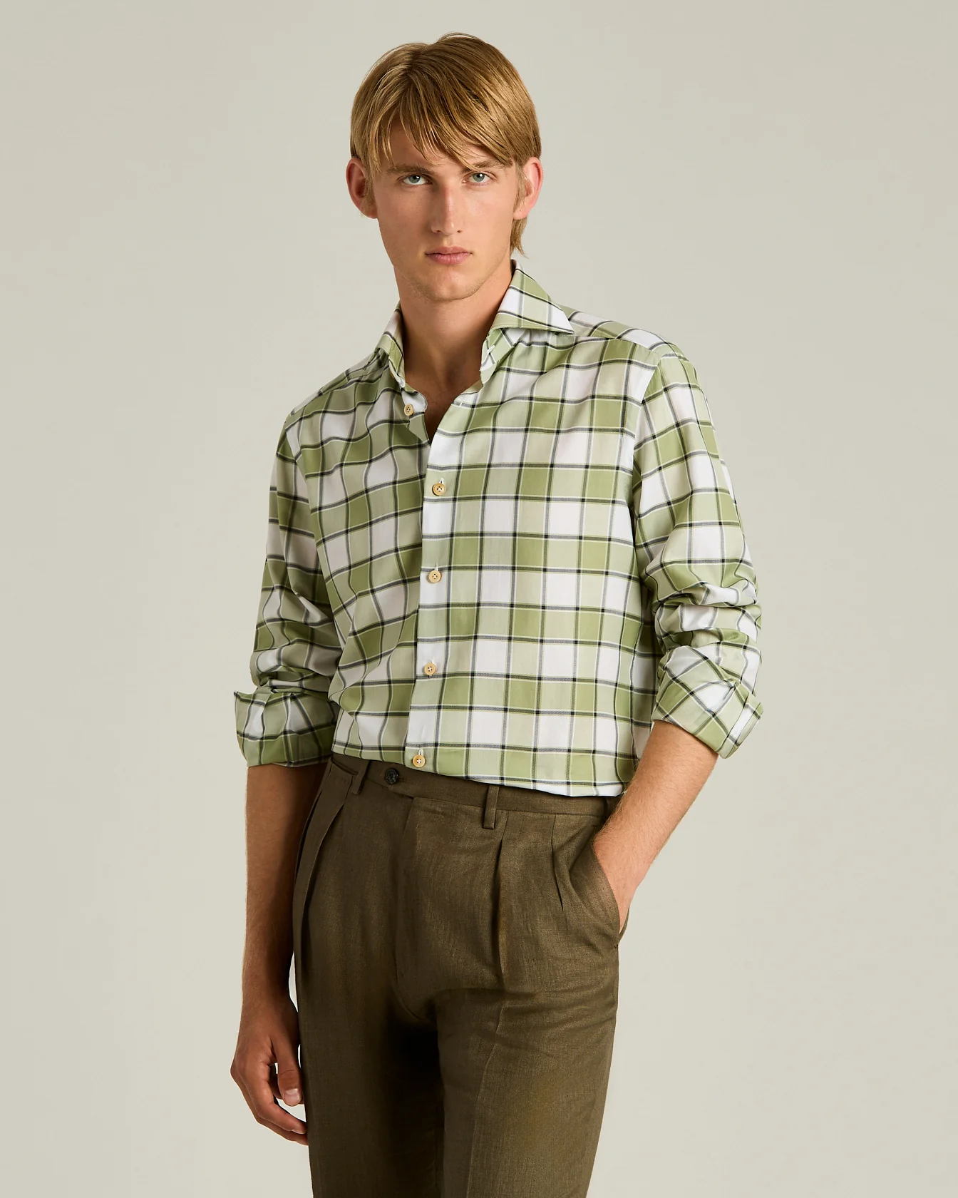 CHECKED COTTON SHIRT - Image 2