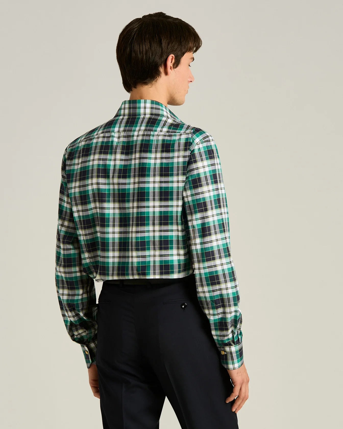 CHECKED GREEN COTTON SHIRT - Image 3