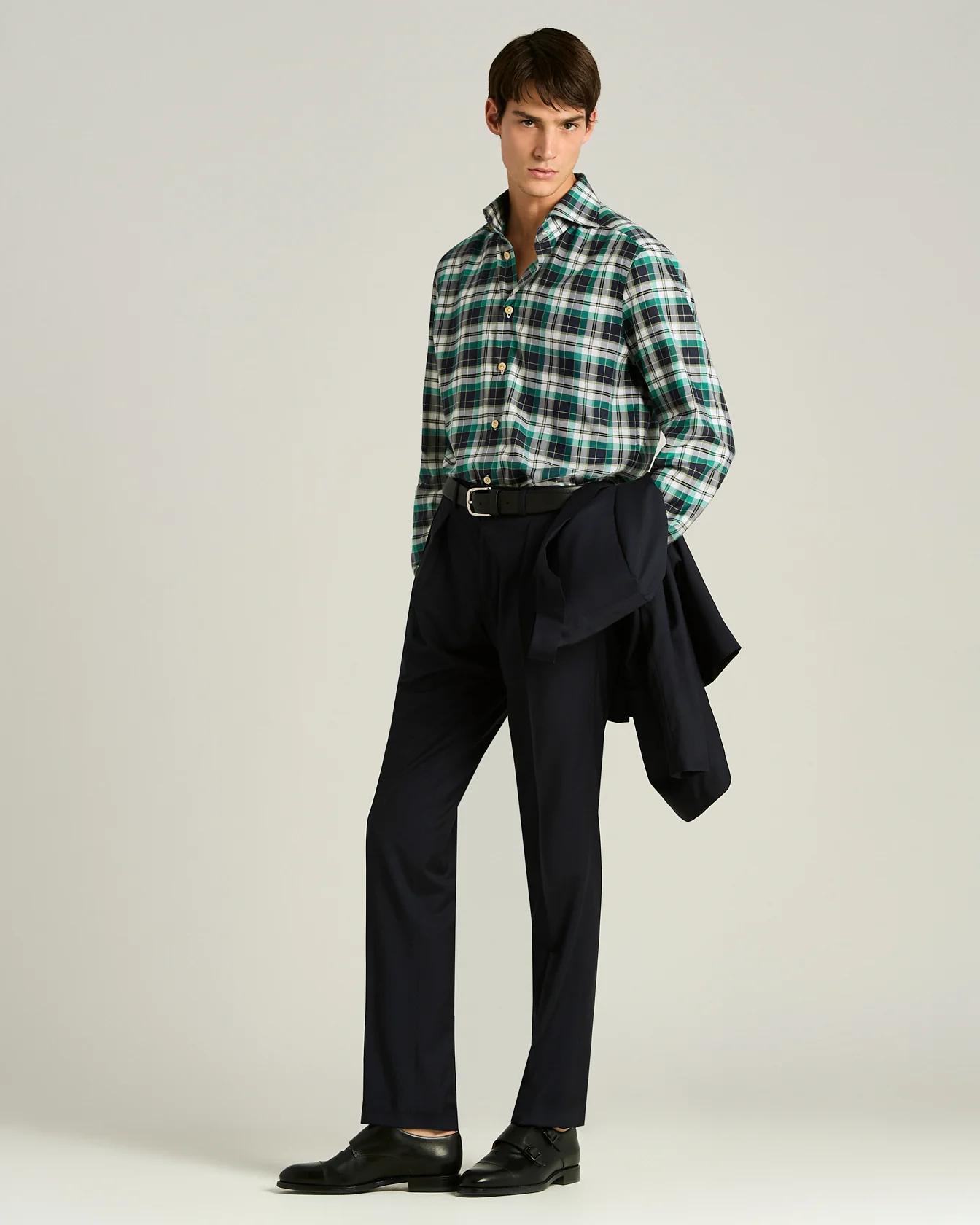 CHECKED GREEN COTTON SHIRT - Image 5
