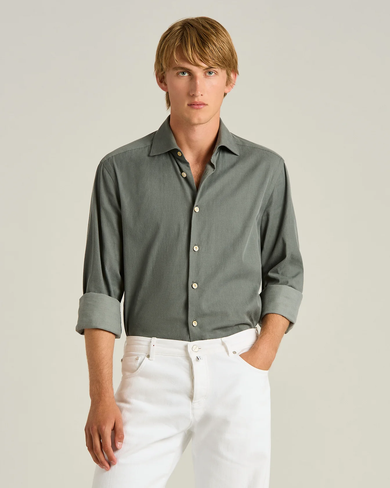 GREY COTTON SHIRT - Image 2