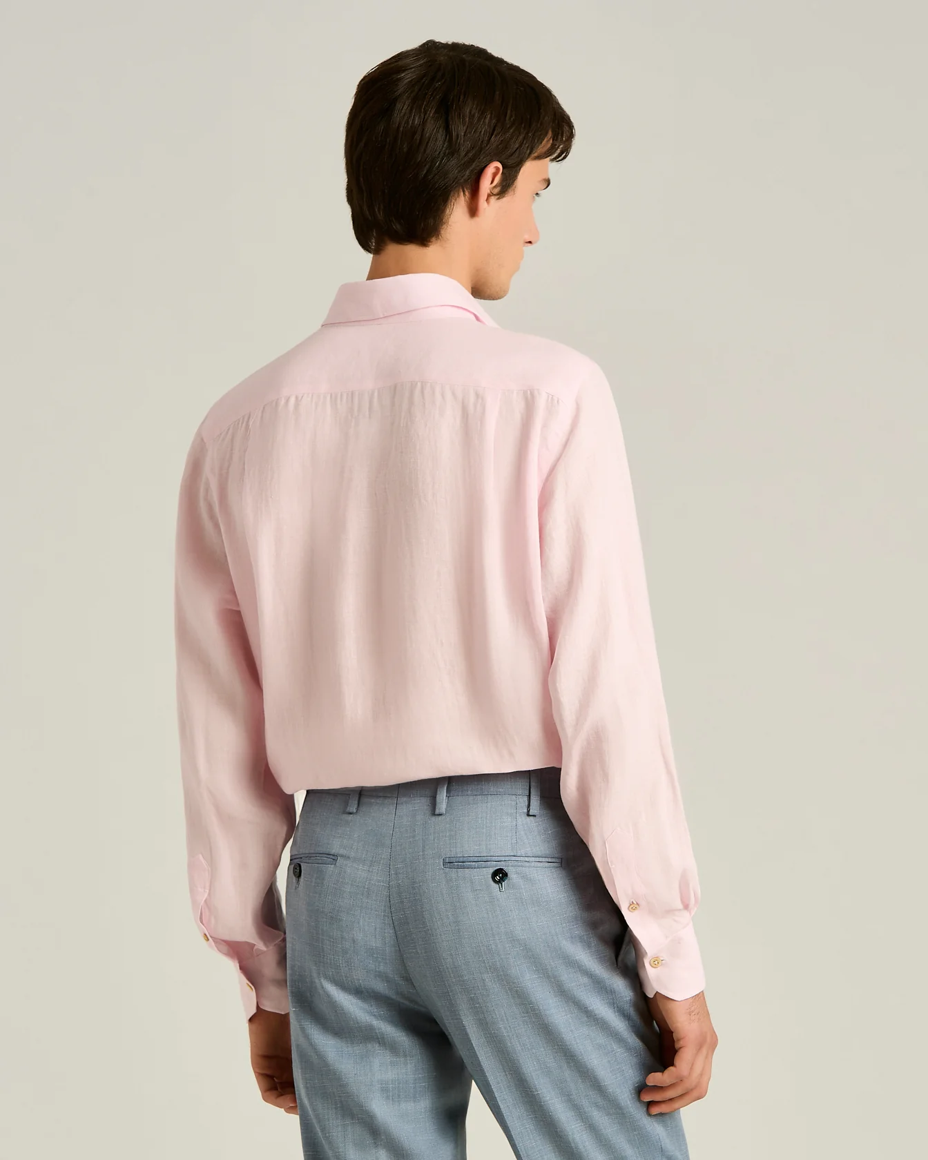 LINEN SHIRT WITH PATCH POCKETS IN ROSE - Image 3