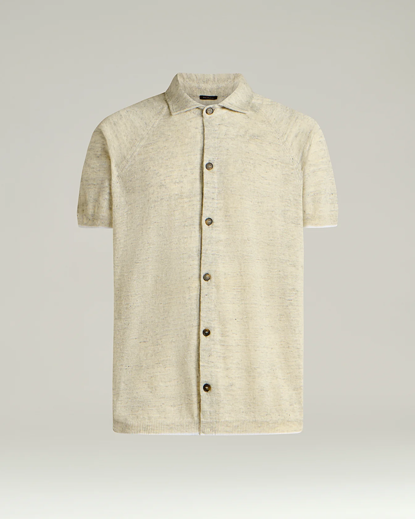 PURE LINEN SHORT-SLEEVED GREY SHIRT