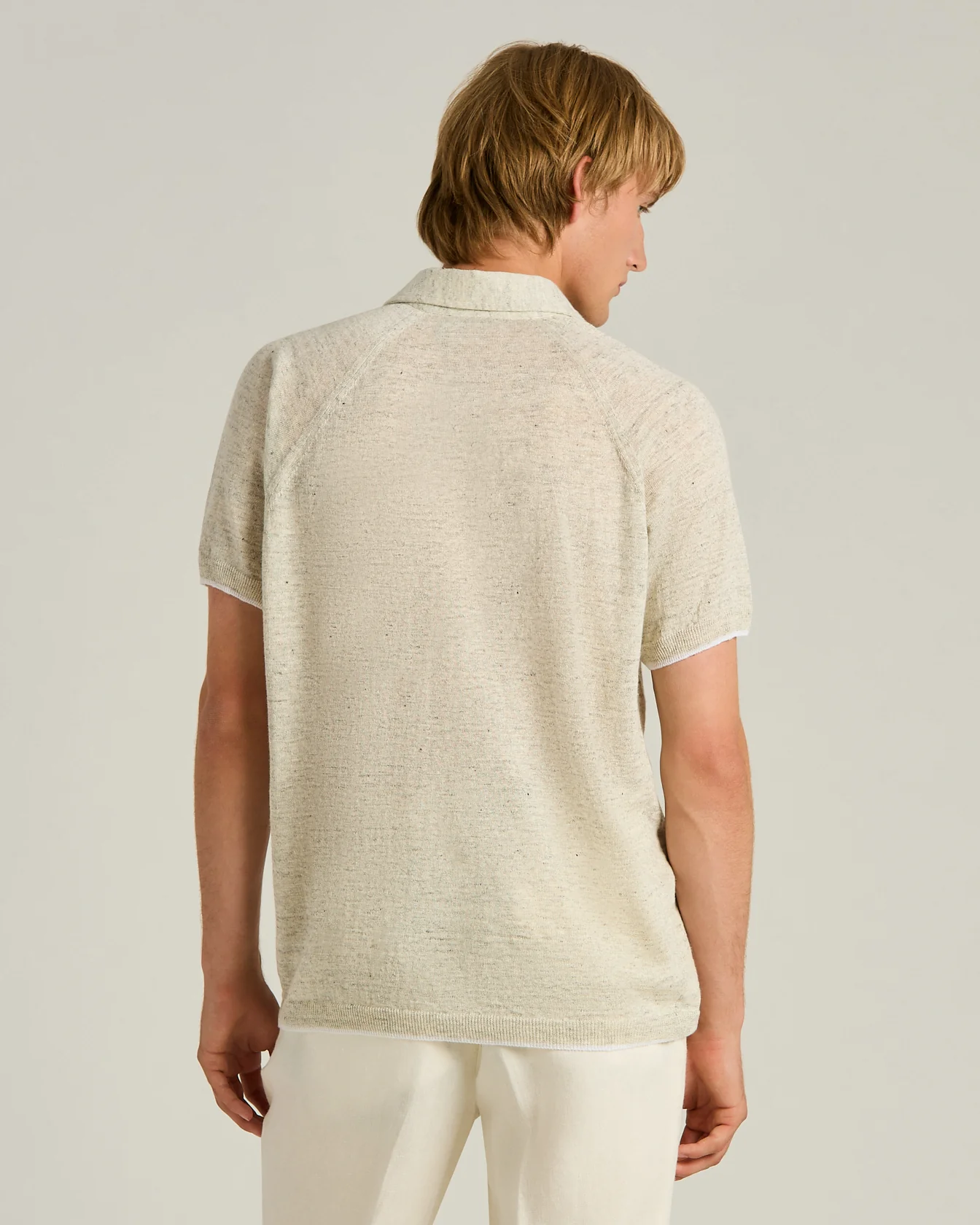 PURE LINEN SHORT-SLEEVED GREY SHIRT - Image 3