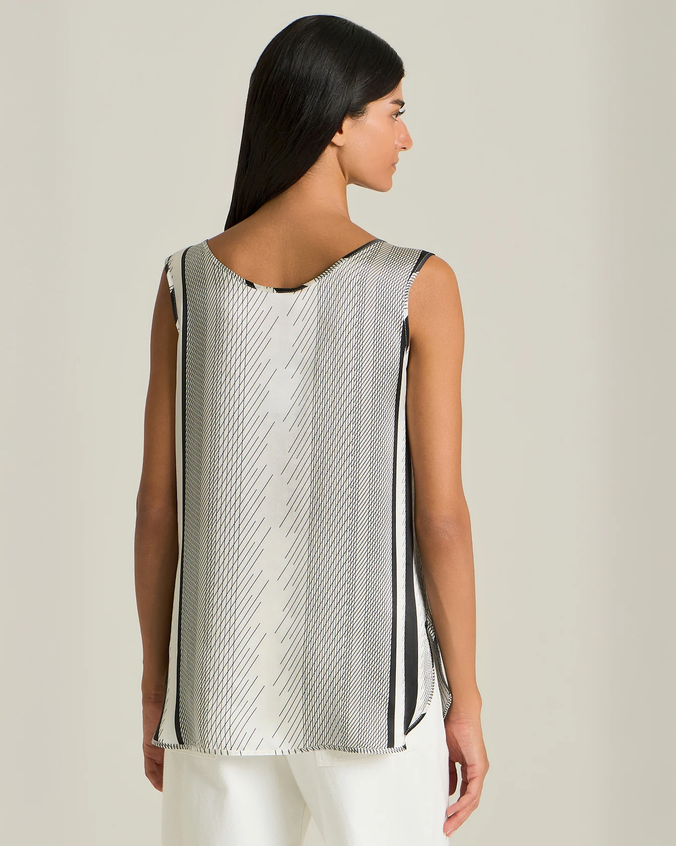SILK TANK TOP WITH PRECIOUS STITCHES PATTERN - Image 3