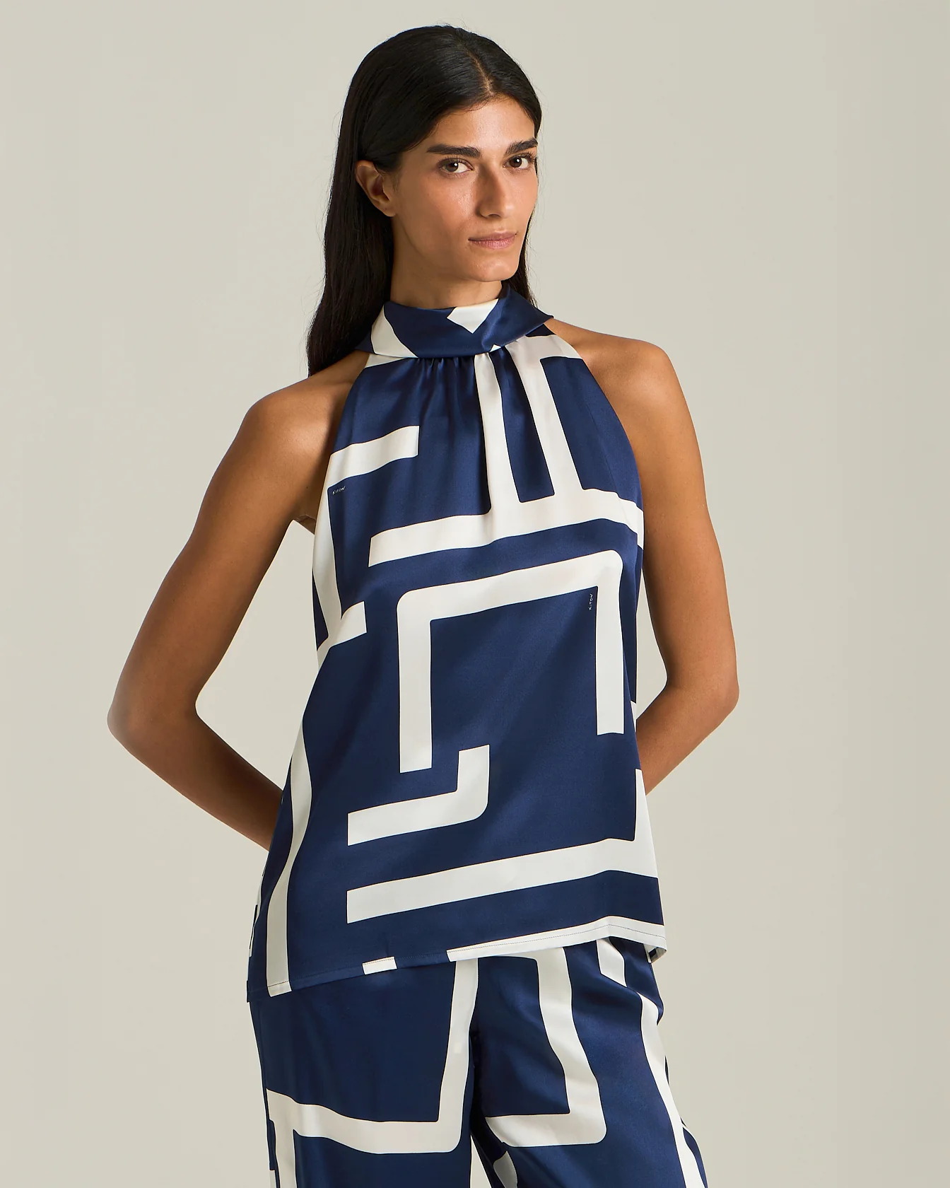 SILK BLOUSE WITH INFINITY MAZE PATTERN - Image 3