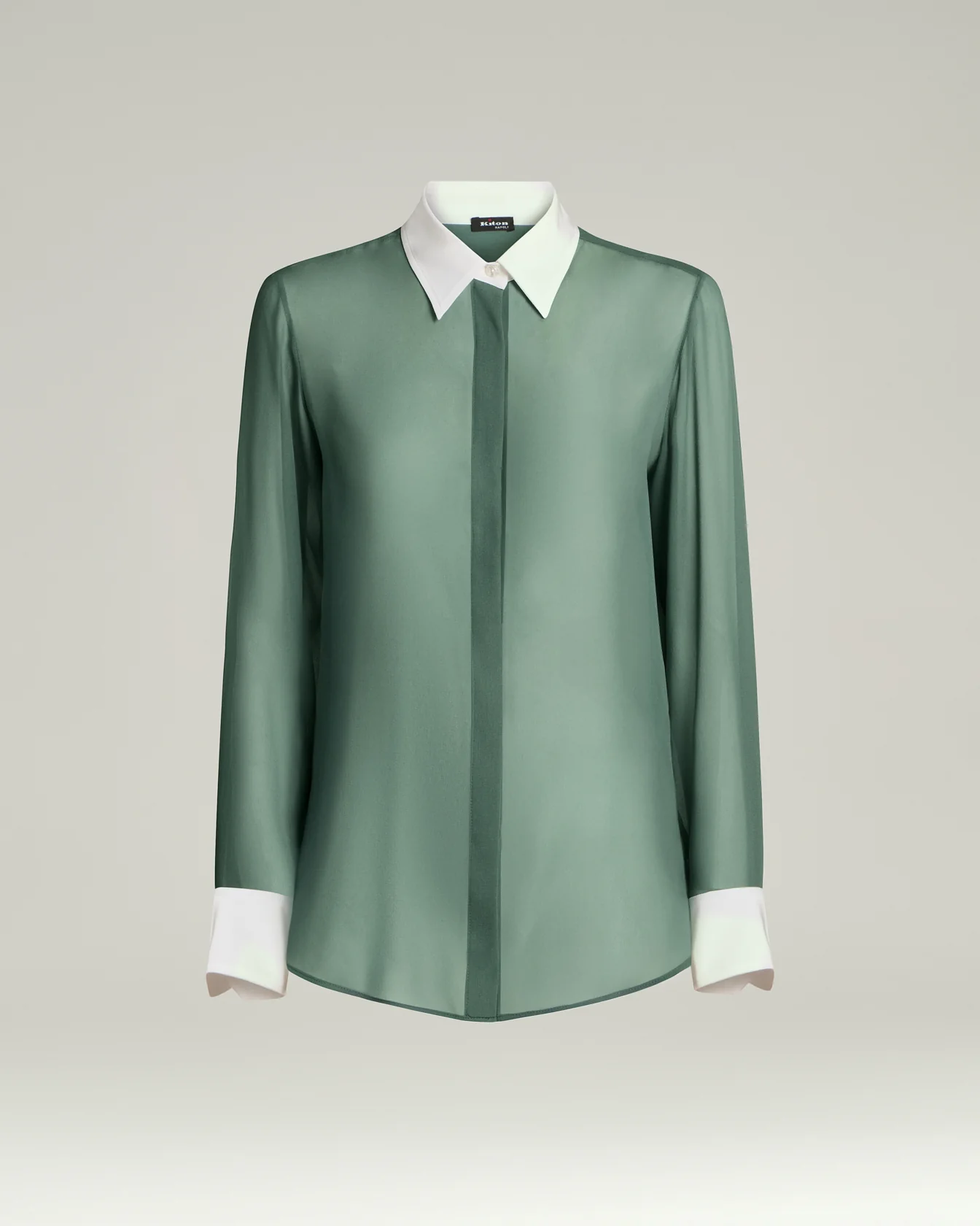 PURE SILK SHIRT IN SAGE
