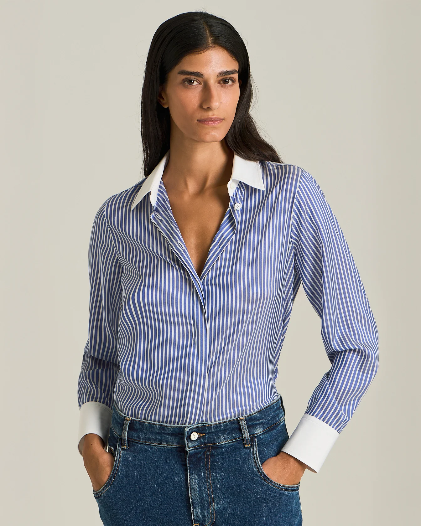 STRIPED SILK SHIRT - Image 2