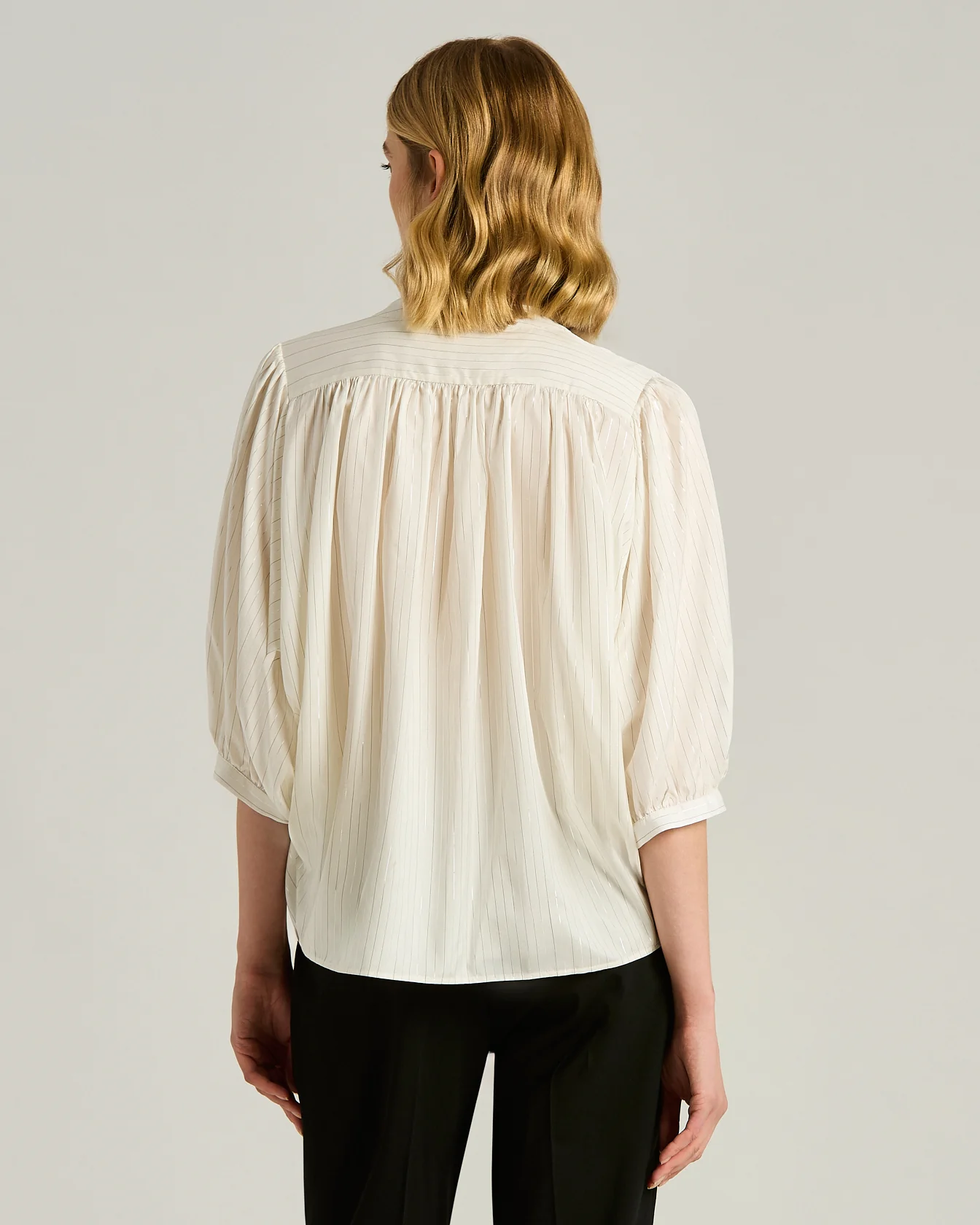 SILK SHIRT WHITE AND BLACK - Image 3