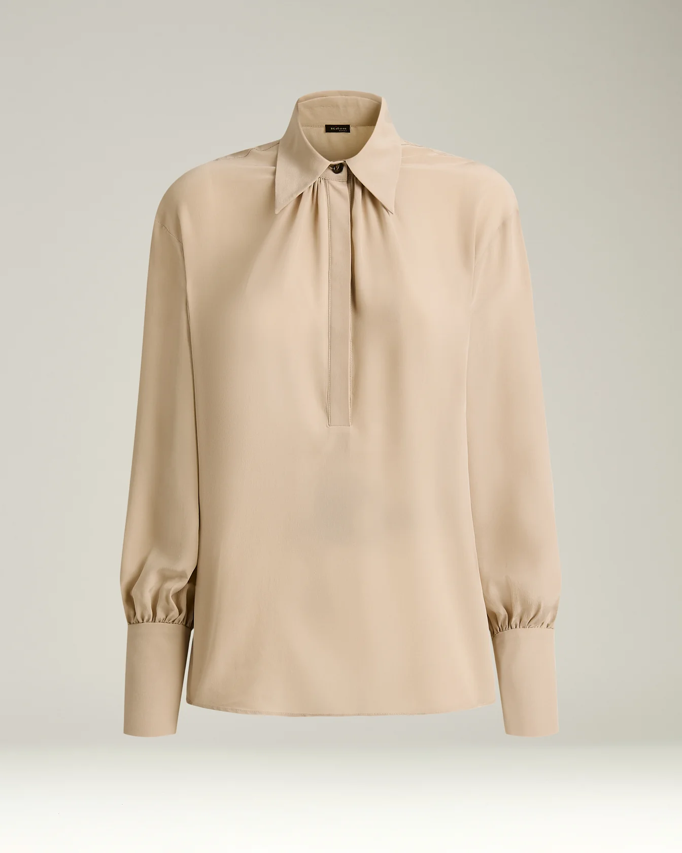 ELEGANT CREAM WHITE SILK BLOUSE