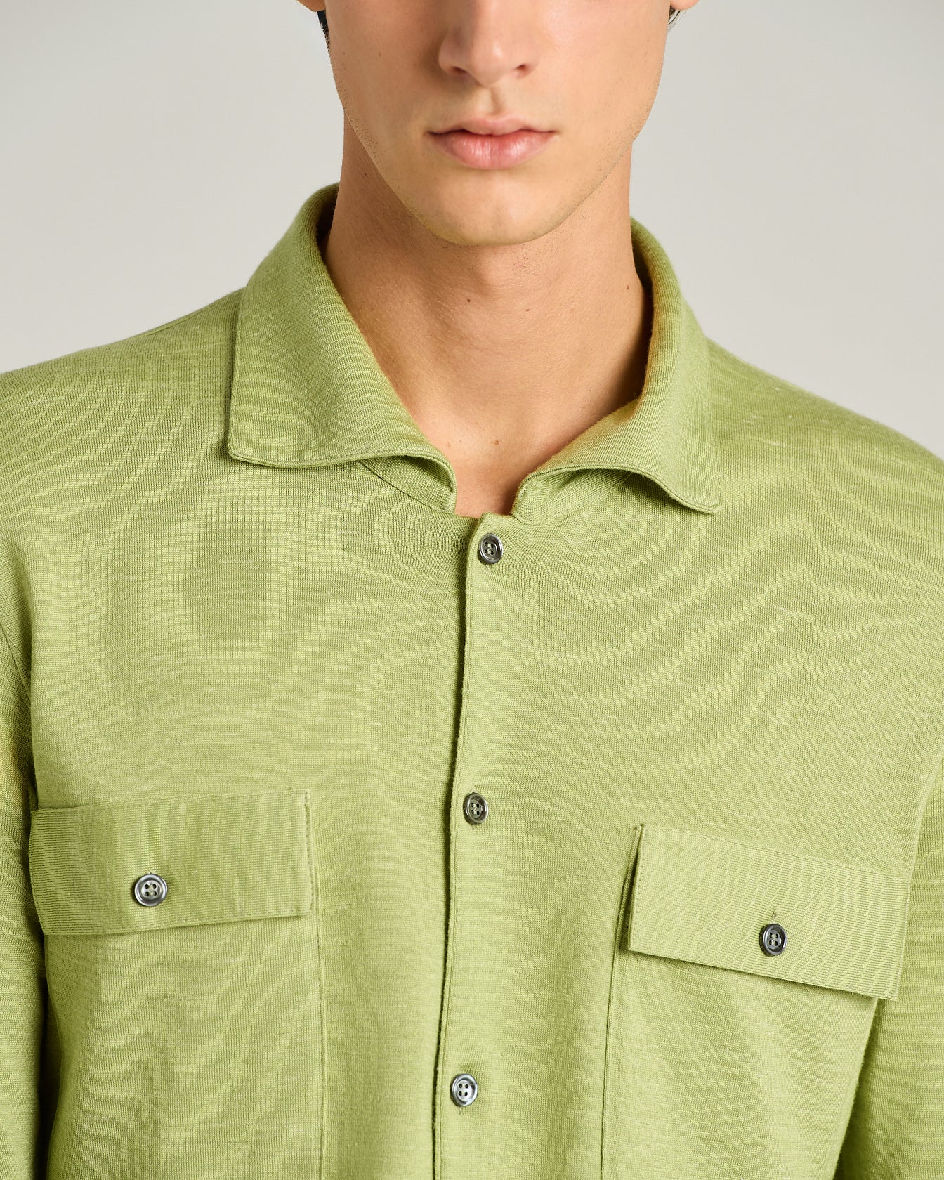SILK, CASHMERE AND LINEN BLEND OVERSHIRT - Image 4