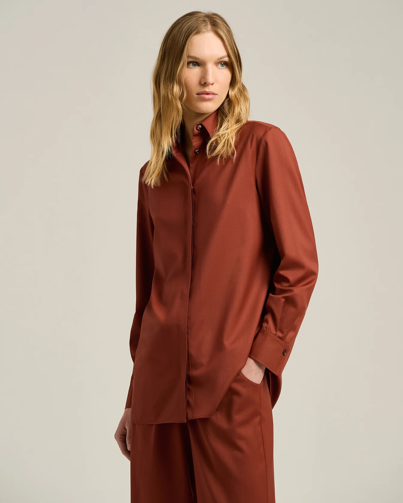 TERRACOTTA WOOL BLOUSE - Image 2