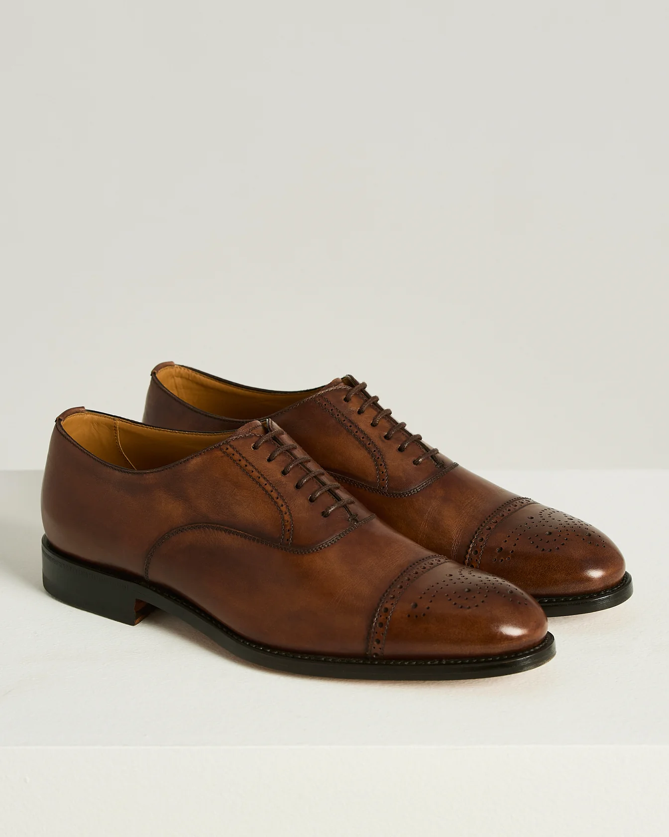 CALFSKIN LEATHER LACE UP SHOE DARK BROWN - Image 2