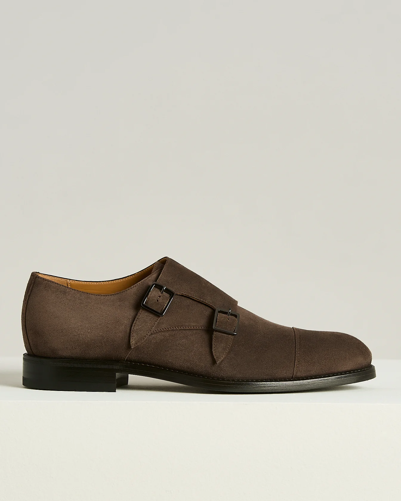 LEATHER DARK BROWN SHOE WITH BUCKLE
