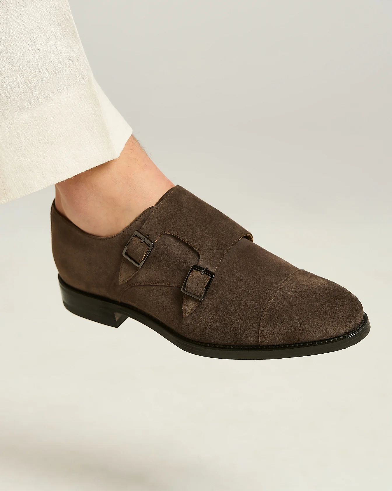 LEATHER DARK BROWN SHOE WITH BUCKLE - Image 3
