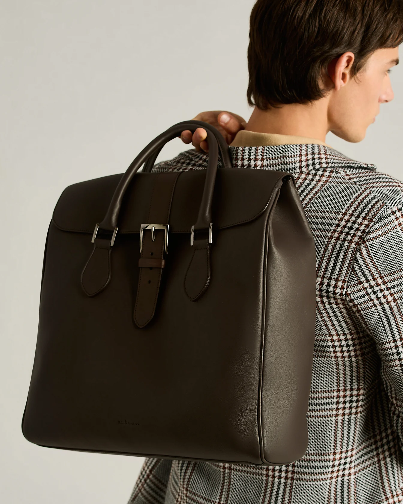 DARK BROWN FULL GRAIN CALFSKIN SHOPPING BAG - Image 3