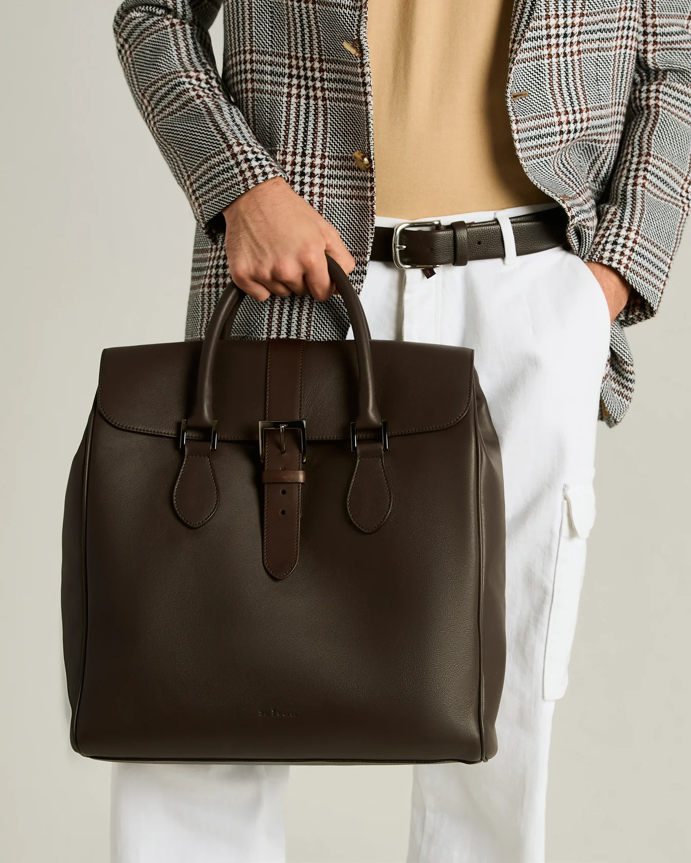 DARK BROWN FULL GRAIN CALFSKIN SHOPPING BAG - Image 4