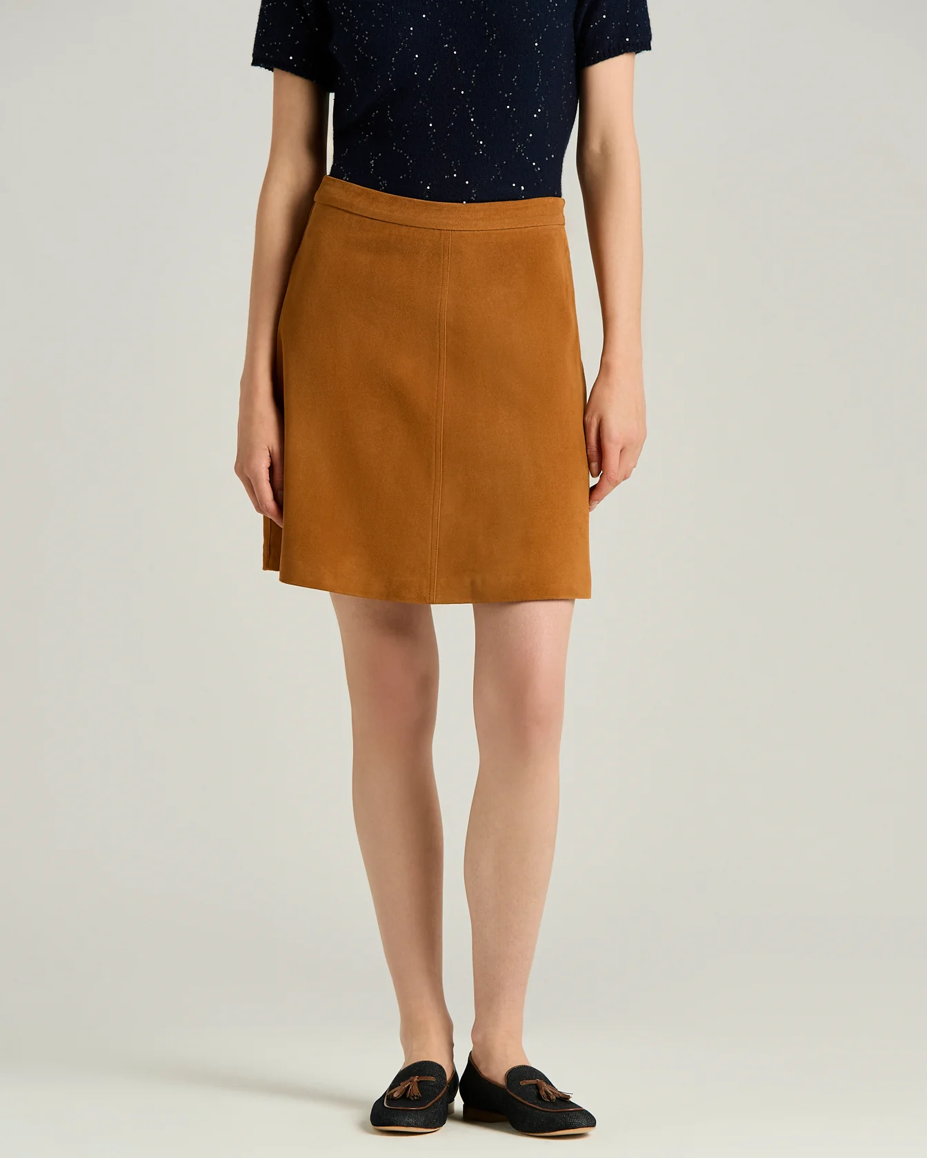 SOFT LEATHER SKIRT IN CAMEL LAMBSKIN - Image 2