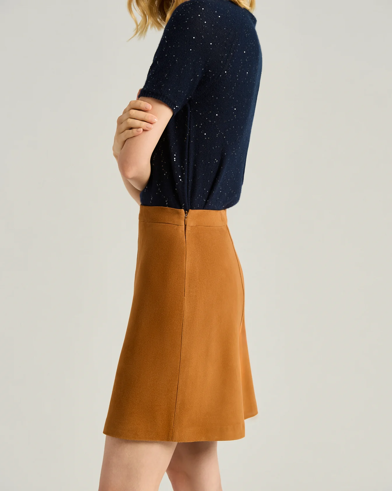 SOFT LEATHER SKIRT IN CAMEL LAMBSKIN - Image 4