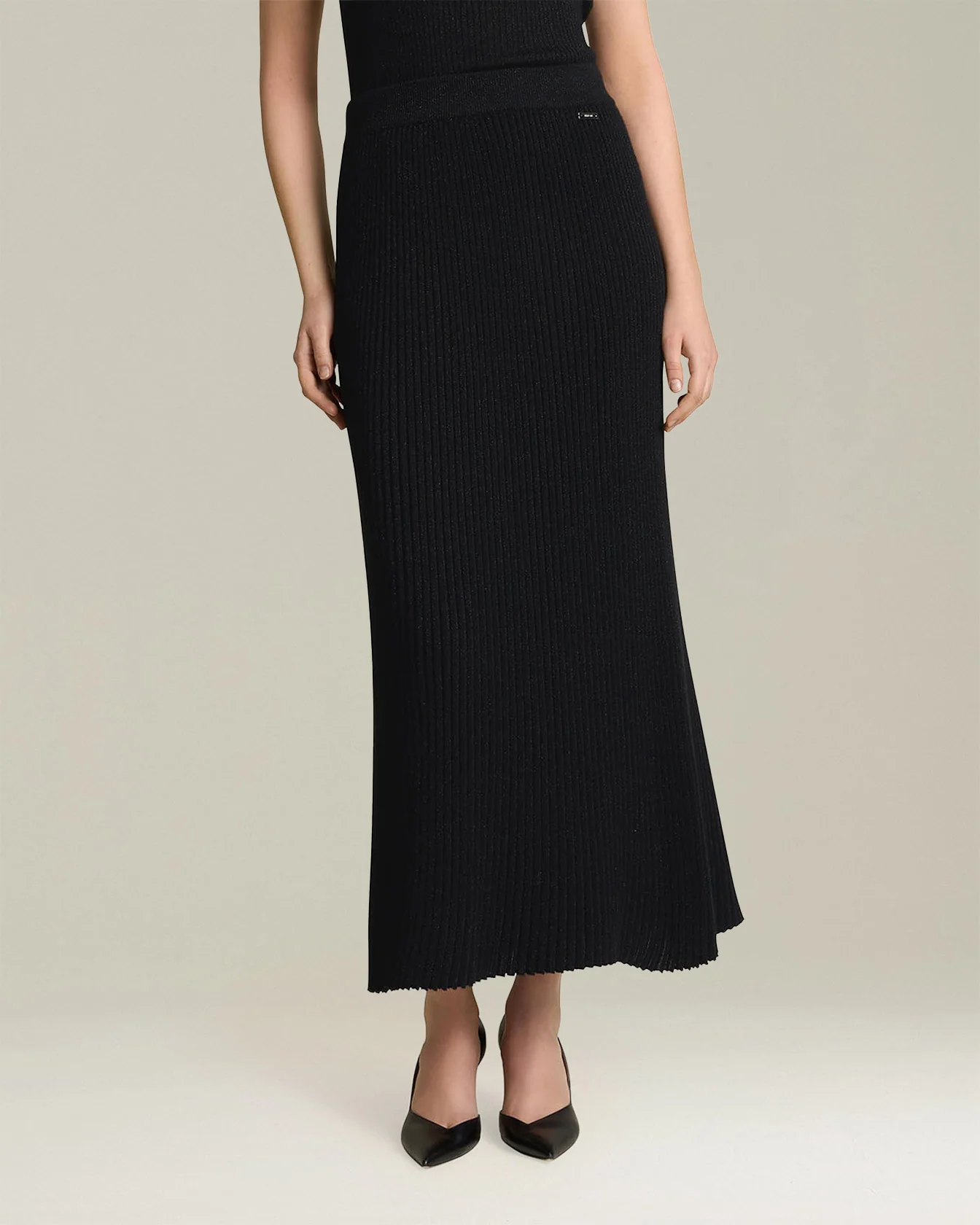 LAMÉ WOOL PENCIL SKIRT - Image 2