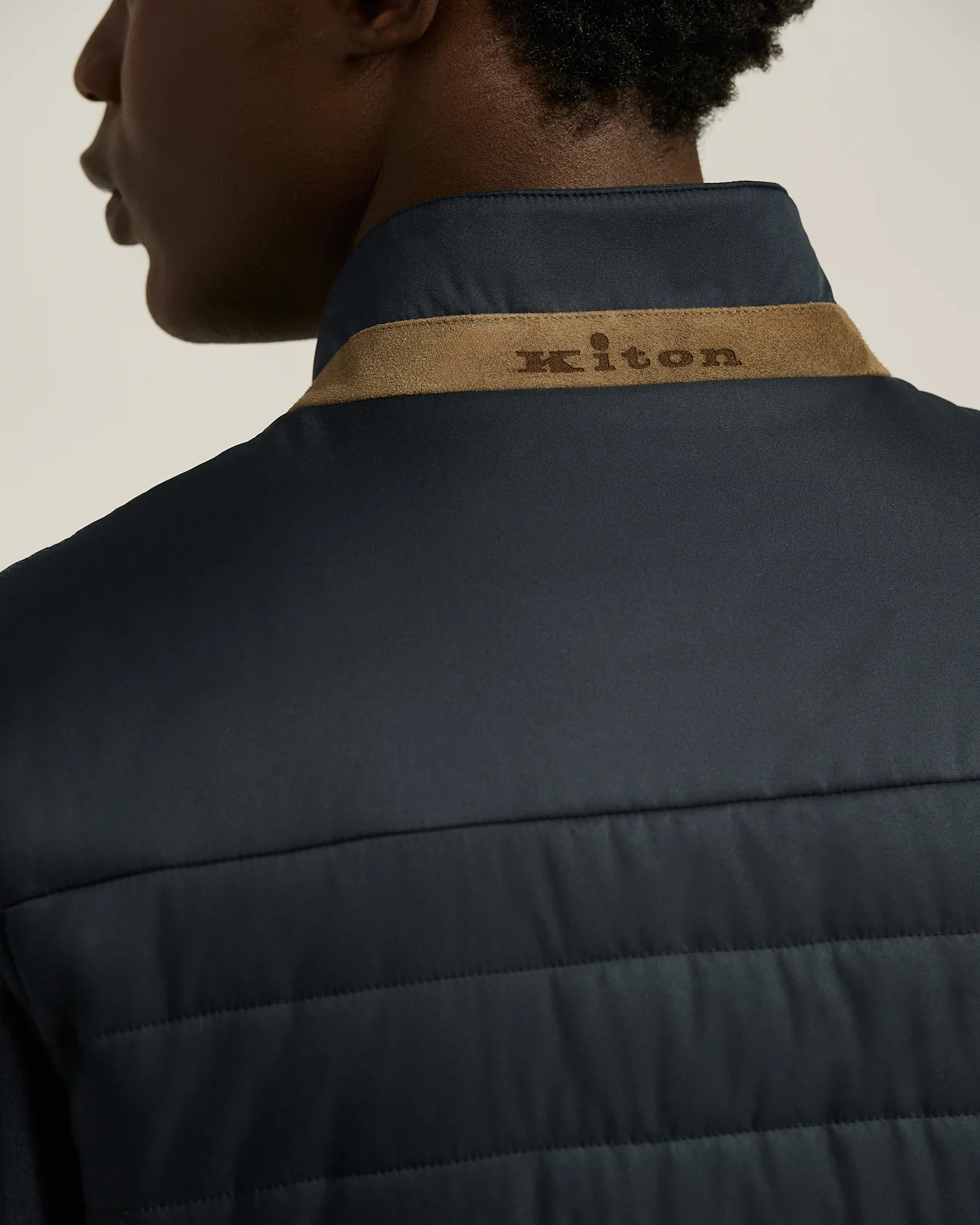 PADDED GILET IN NAVY TECHNICAL FABRIC - Image 4