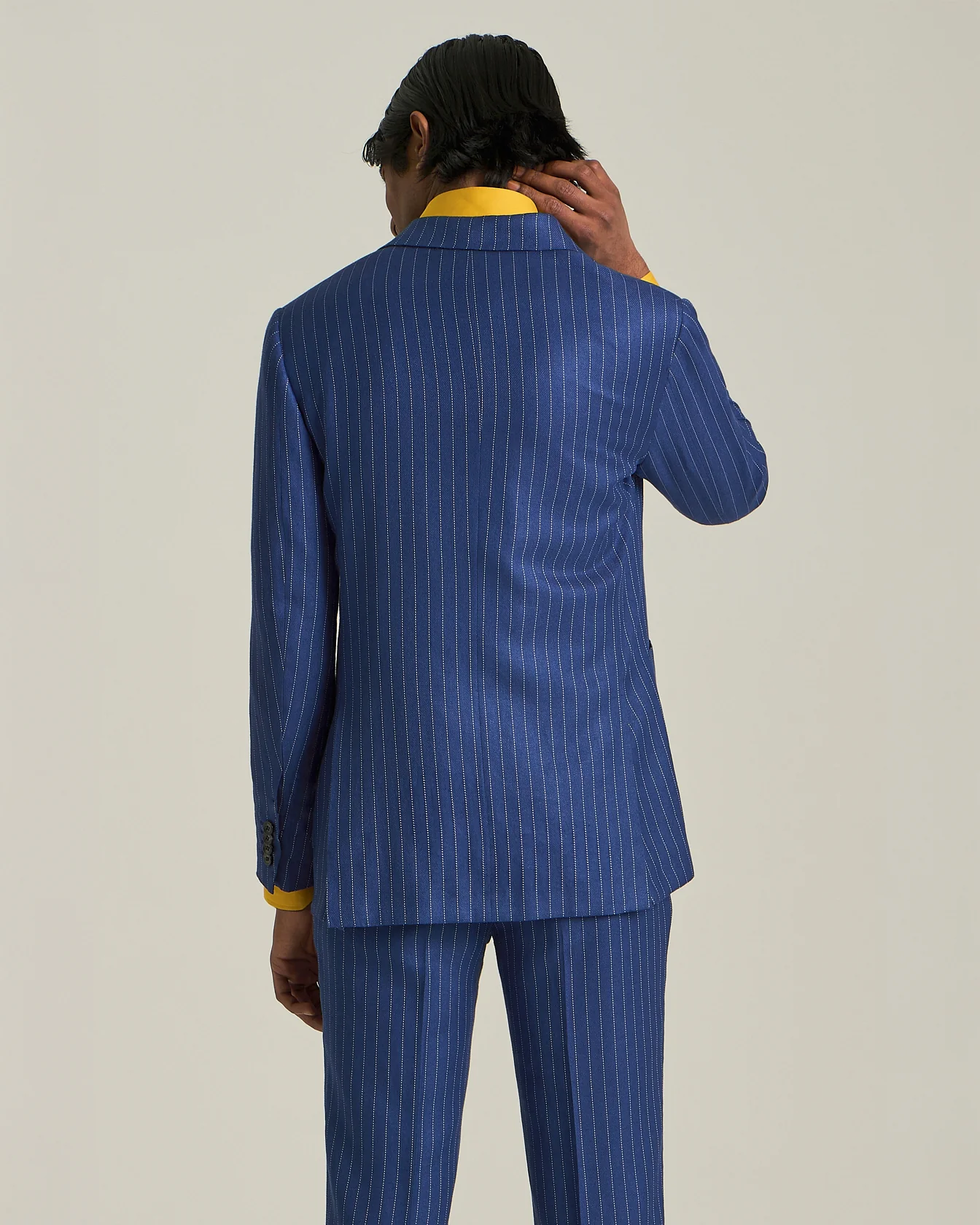 DOUBLE-BREASTED CASHMERE AND LINEN PINSTRIPE SUIT - Image 3