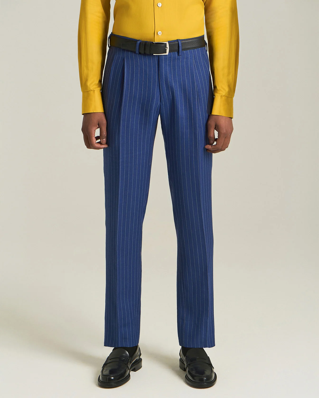 DOUBLE-BREASTED CASHMERE AND LINEN PINSTRIPE SUIT - Image 5