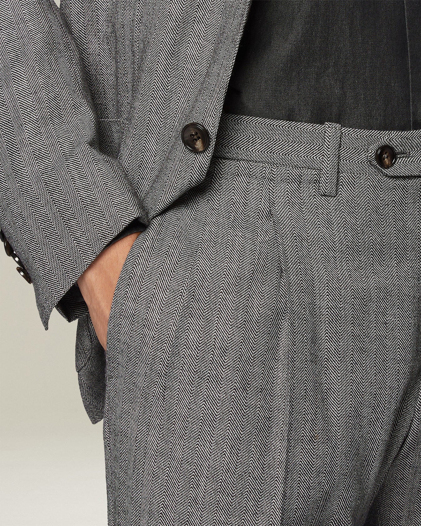 HERRINGBONE WOOL SUIT - Image 5
