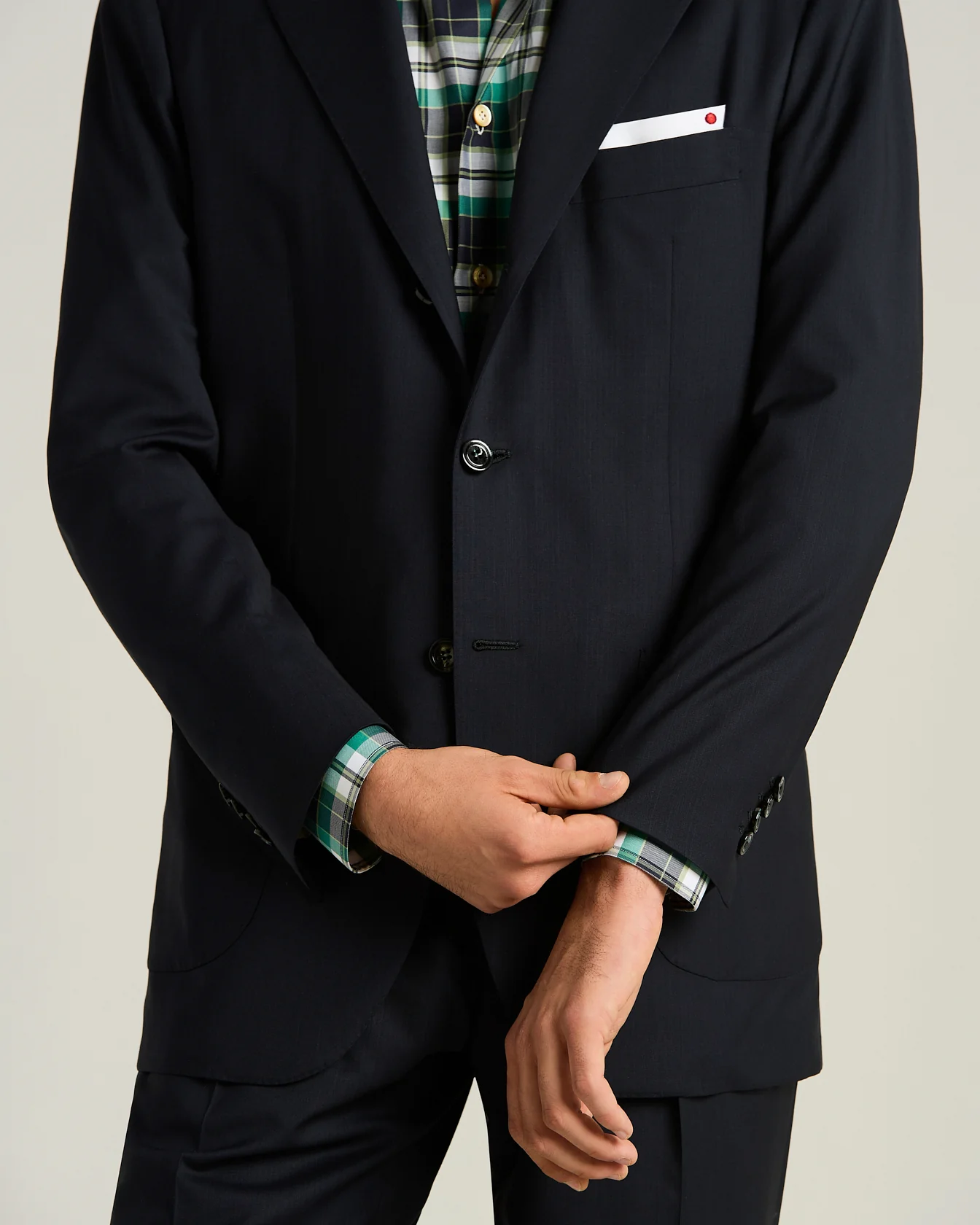 MONOCHROME WOOL SUIT IN NAVY BLUE - Image 4