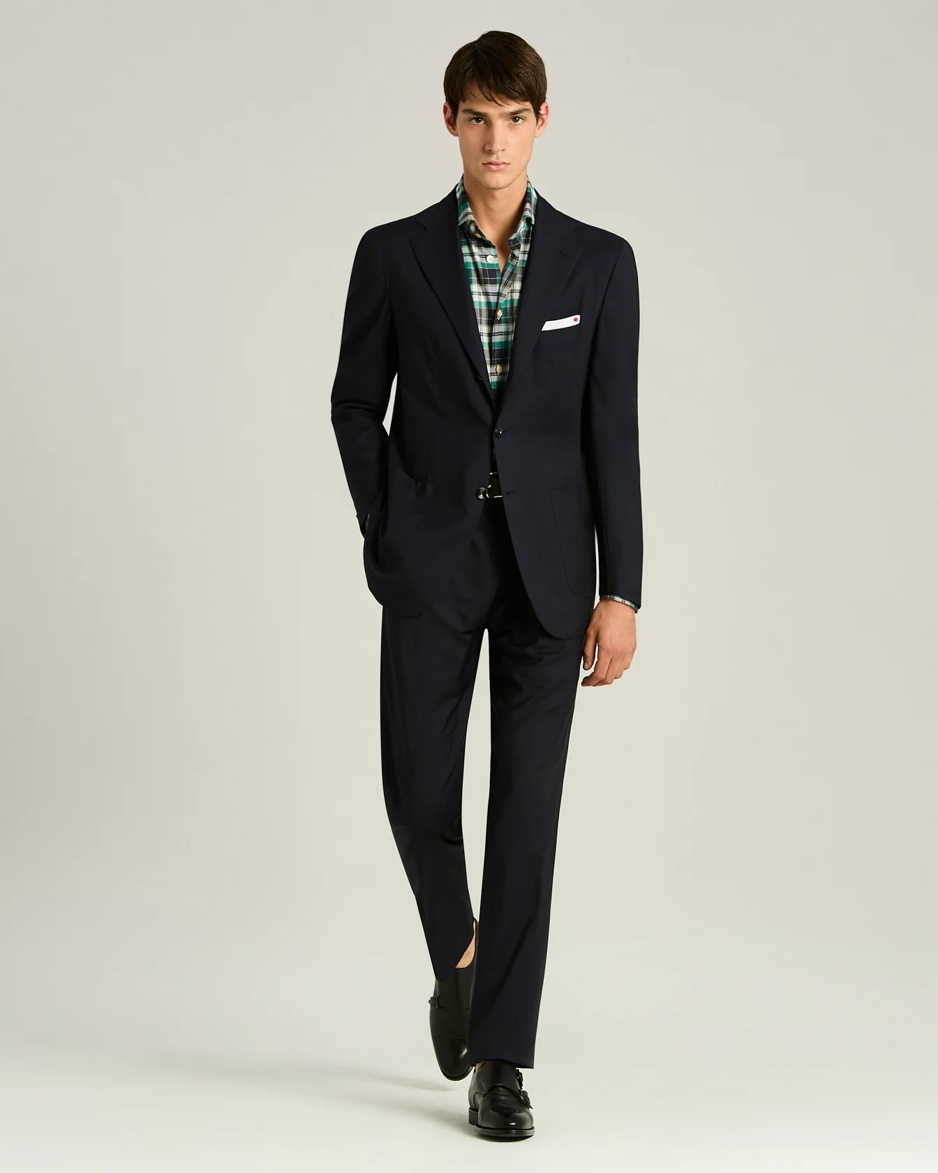 MONOCHROME WOOL SUIT IN NAVY BLUE - Image 5