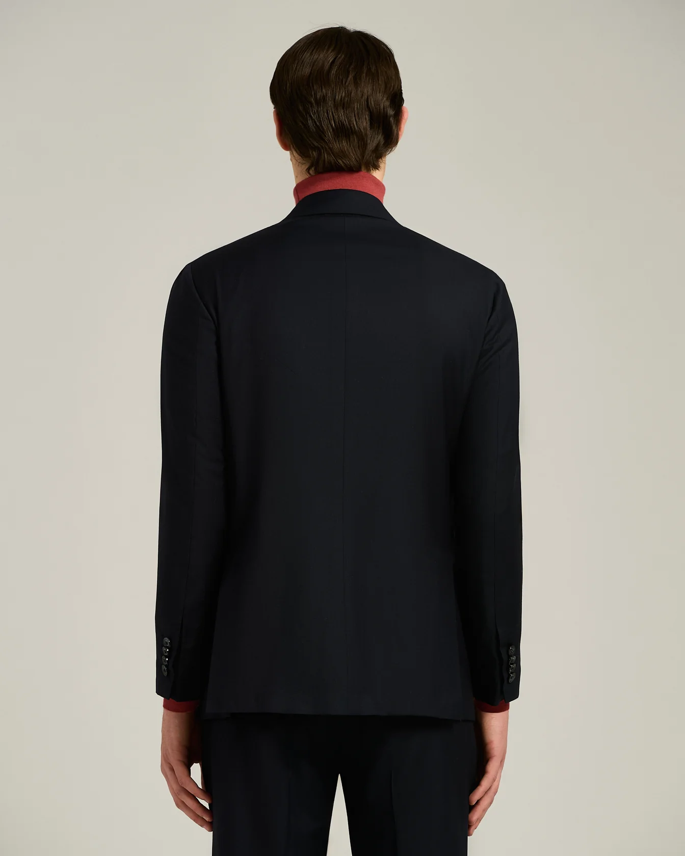 DOUBLE-BREASTED SUIT "MONOCHROME" IN PURE BLUE WOOL - Image 3