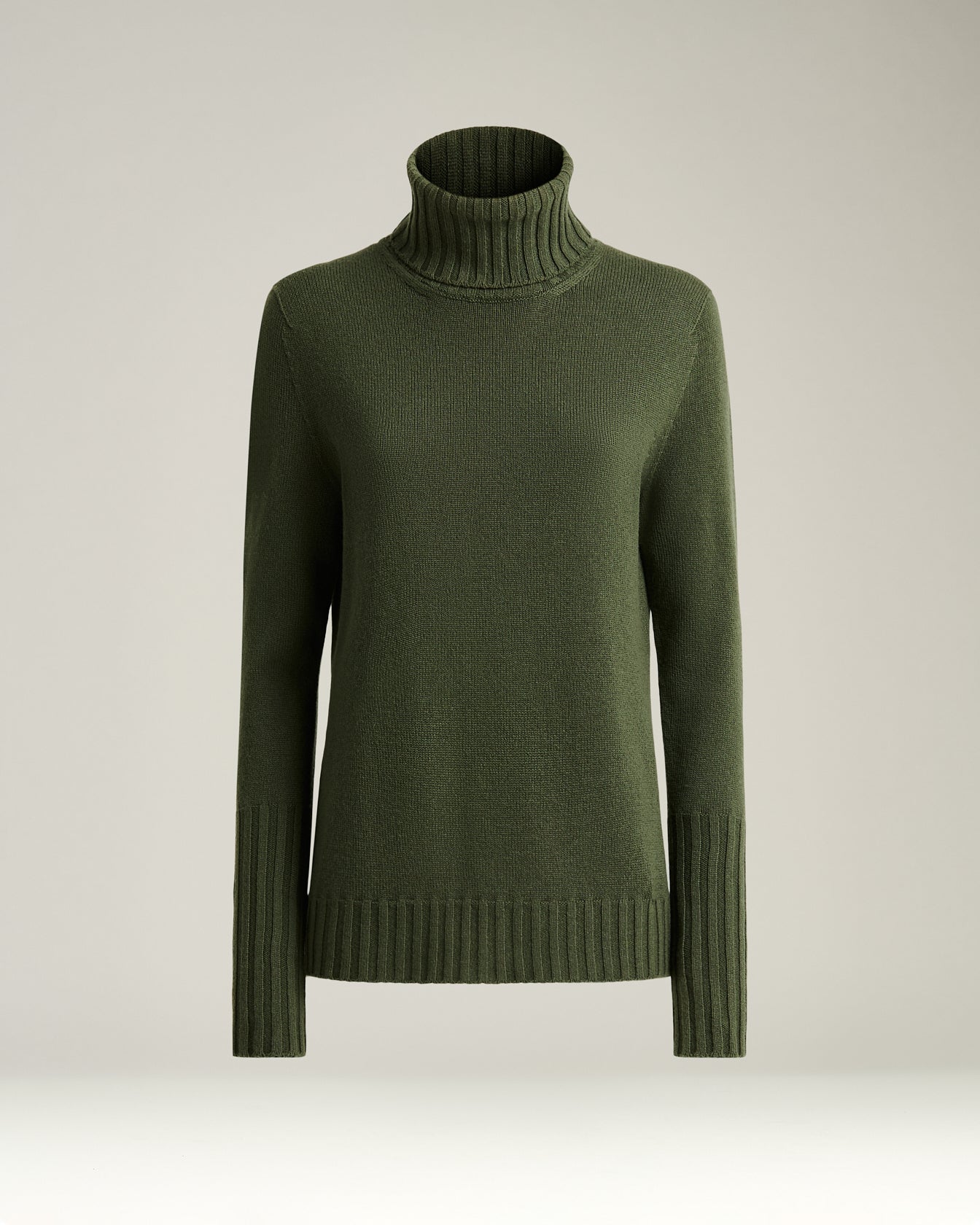 FOREST GREEN CASHMERE POLO NECK