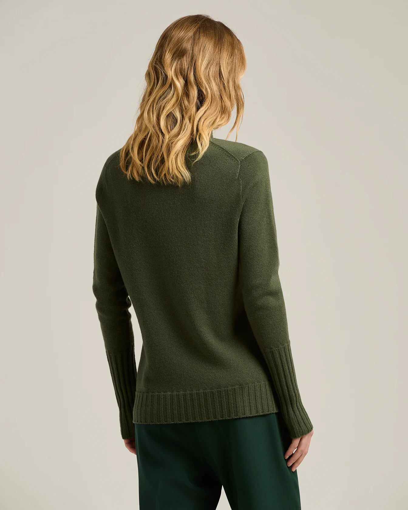 FOREST GREEN CASHMERE POLO NECK - Image 3