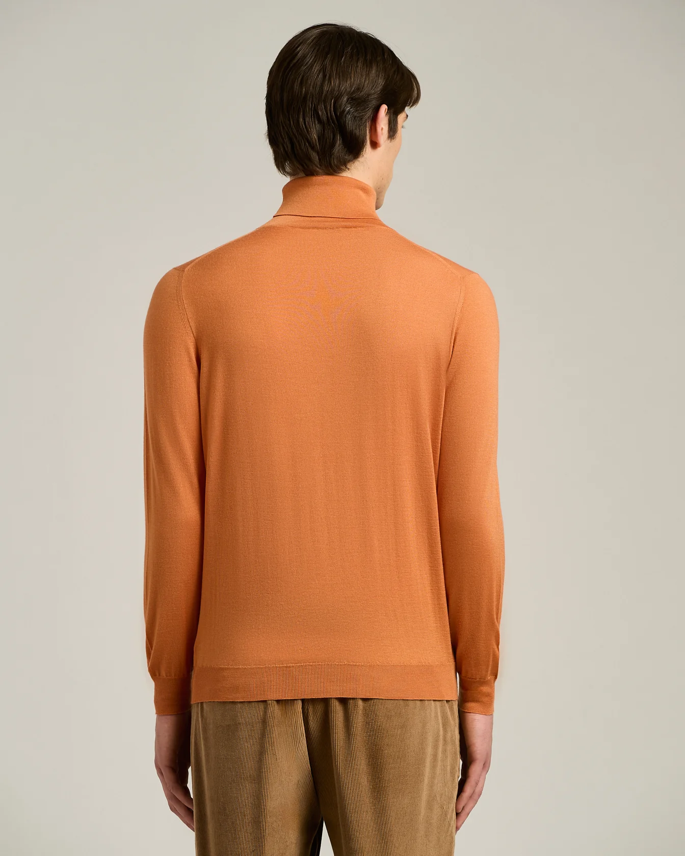 MANGO ORANGE CASHMERE AND SILK POLO NECK TOP - Image 3