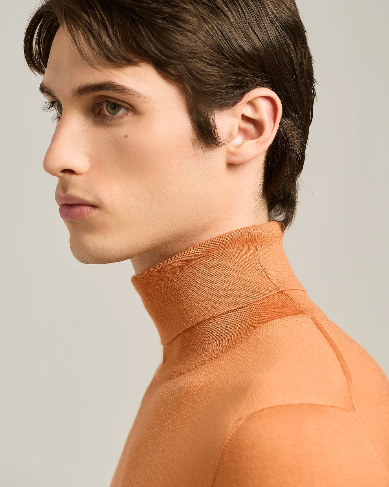 MANGO ORANGE CASHMERE AND SILK POLO NECK TOP - Image 4