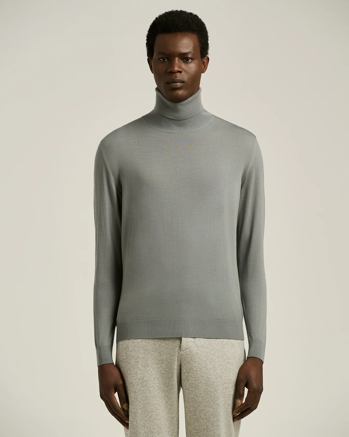 IRON GREY "BLUE DIAMOND" WOOL TURTLENECK SWEATER - Image 2