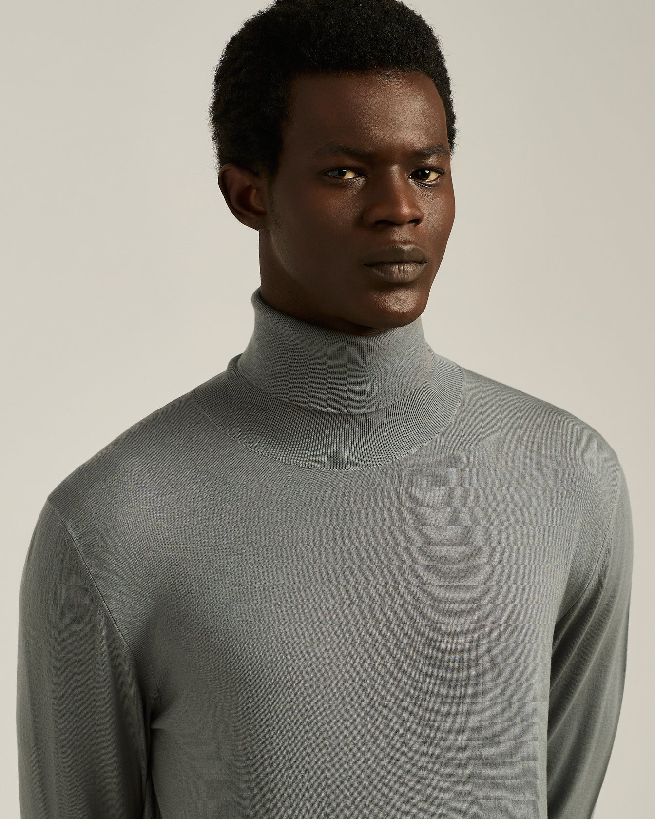 IRON GREY "BLUE DIAMOND" WOOL TURTLENECK SWEATER - Image 4
